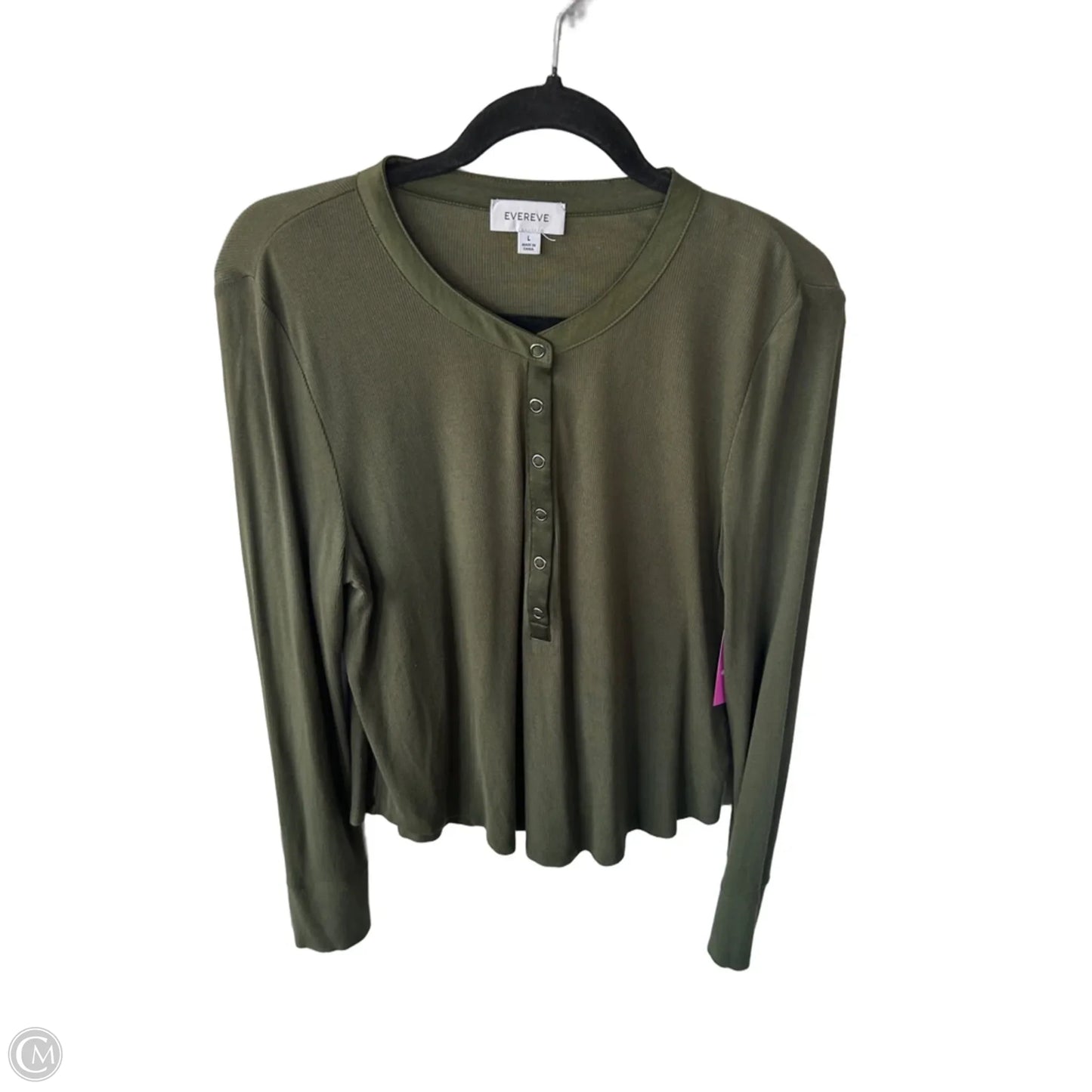 Top Long Sleeve By Evereve In Green, Size: L