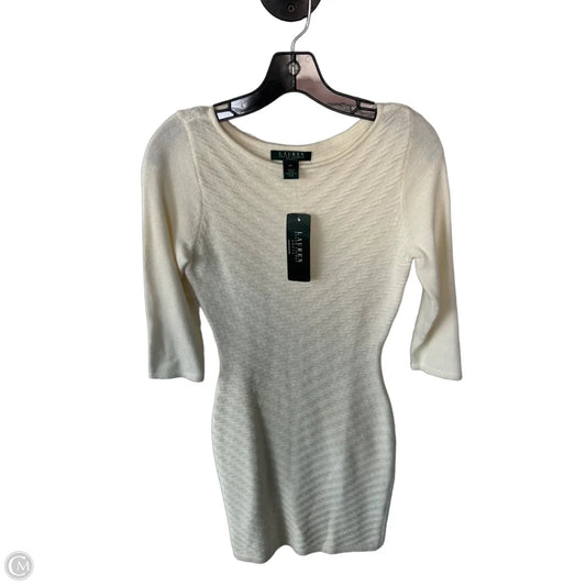 Dress Sweater By Lauren By Ralph Lauren In Cream, Size: Xs