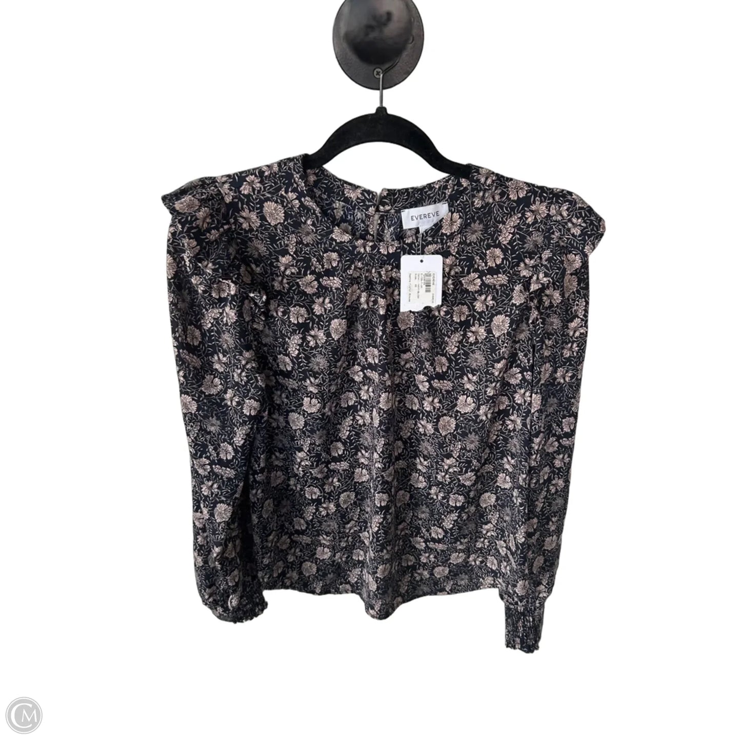 Top Long Sleeve By Evereve In Blue & Tan, Size: Xs