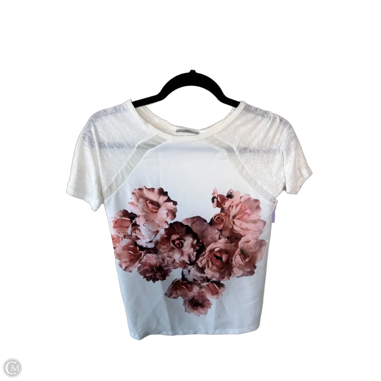 Sweater Short Sleeve By Zara In Cream, Size: S