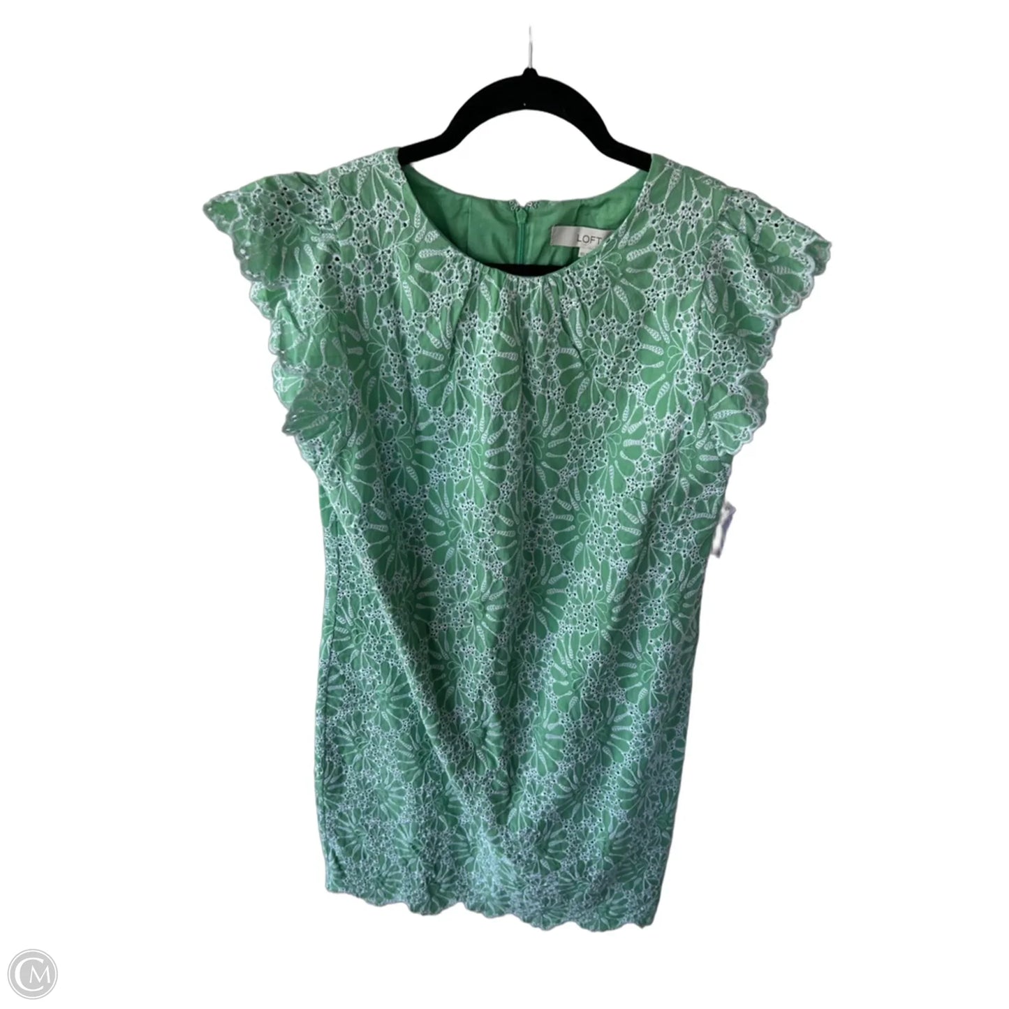 Dress Casual Short By Loft In Green & White, Size: M