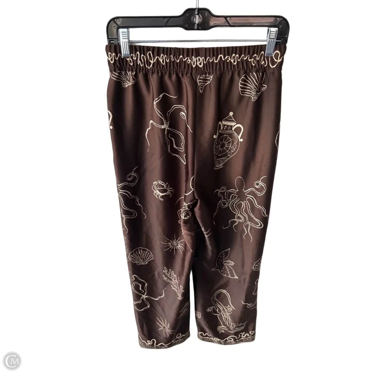 Pants Wide Leg By Maison Damelie In Brown & Tan, Size: 8