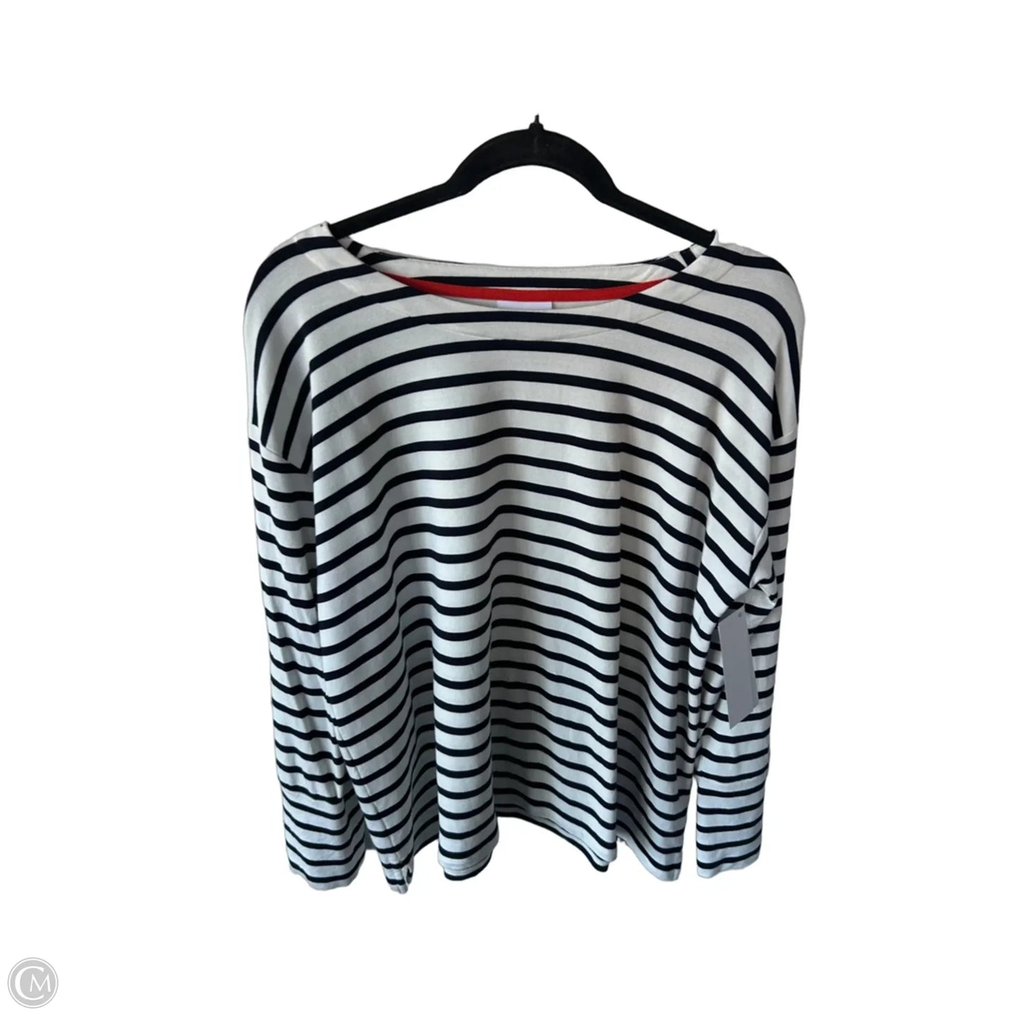 Top Long Sleeve By J. Jill In Black & White, Size: Lp
