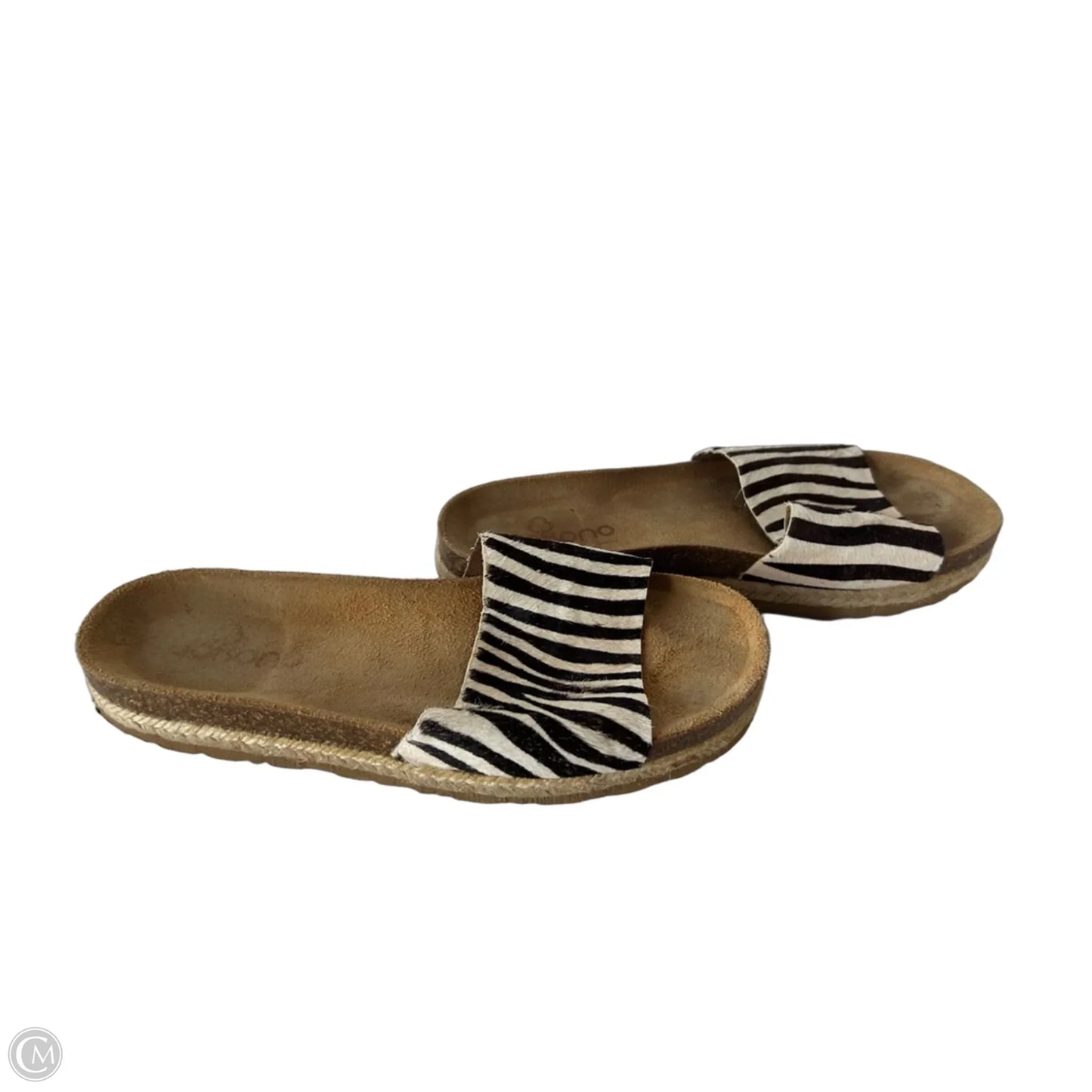 Sandals Flats By Clothes Mentor In Zebra Print, Size: 9