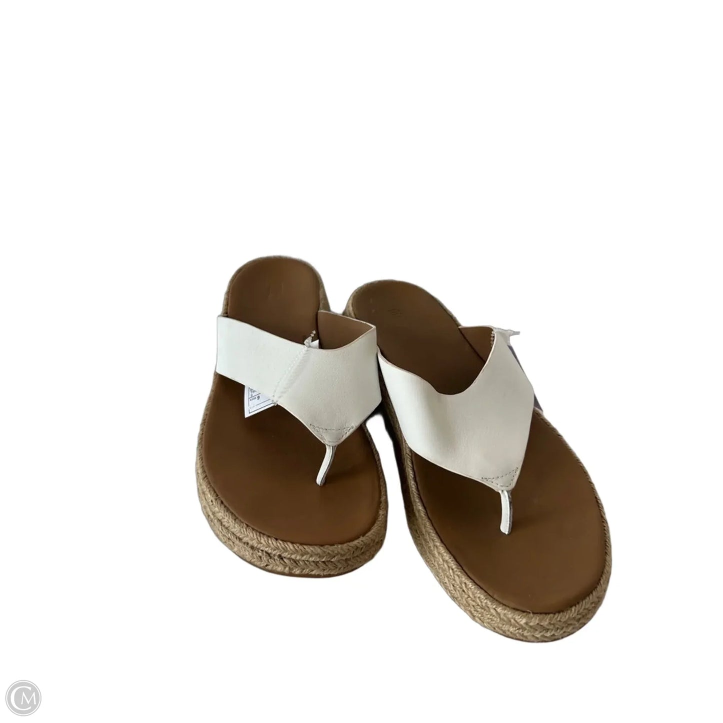 Sandals Flip Flops By Fitflop In Tan & White, Size: 9