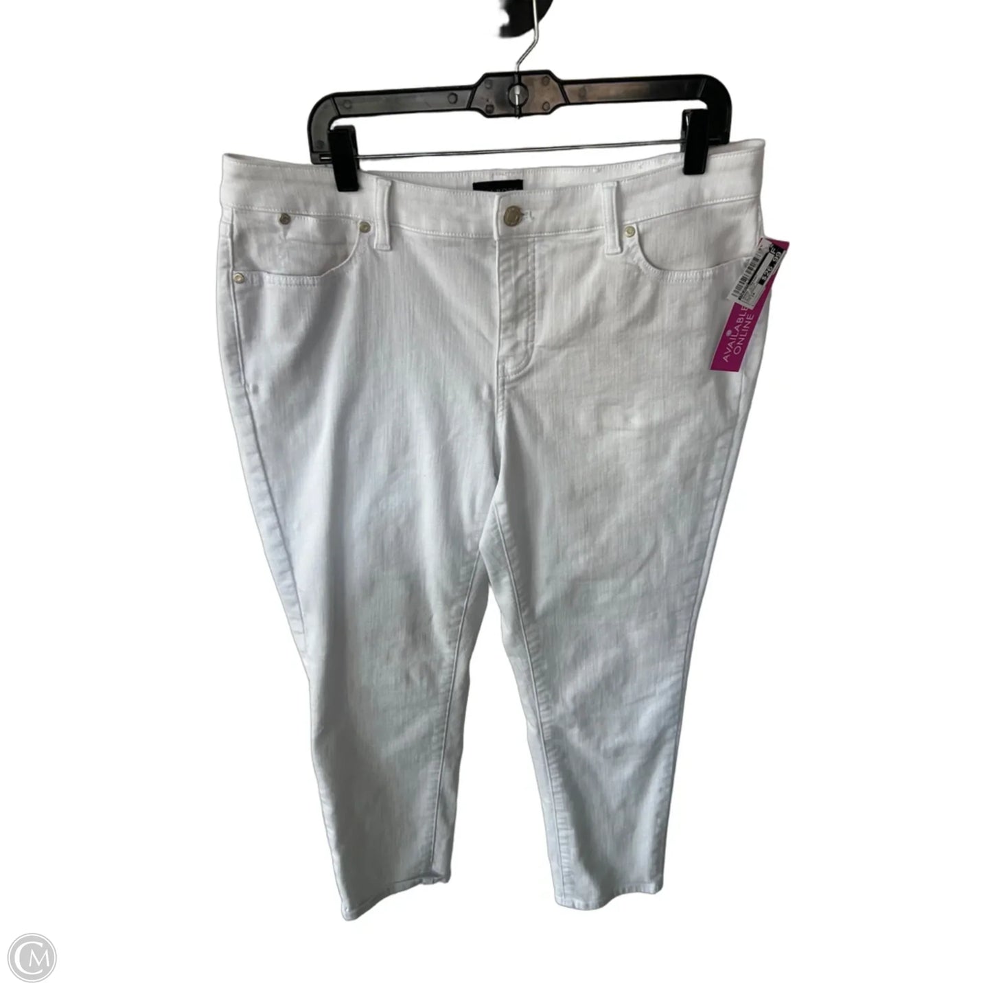 Jeans Straight By Talbots In White Denim, Size: 14
