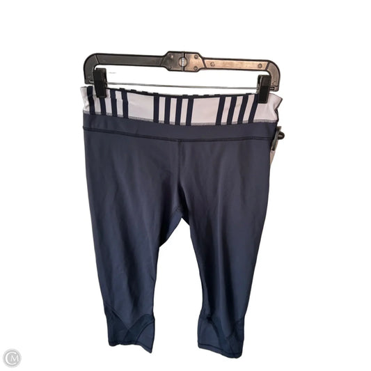 Athletic Leggings Capris By Lululemon In Blue & White, Size: 8