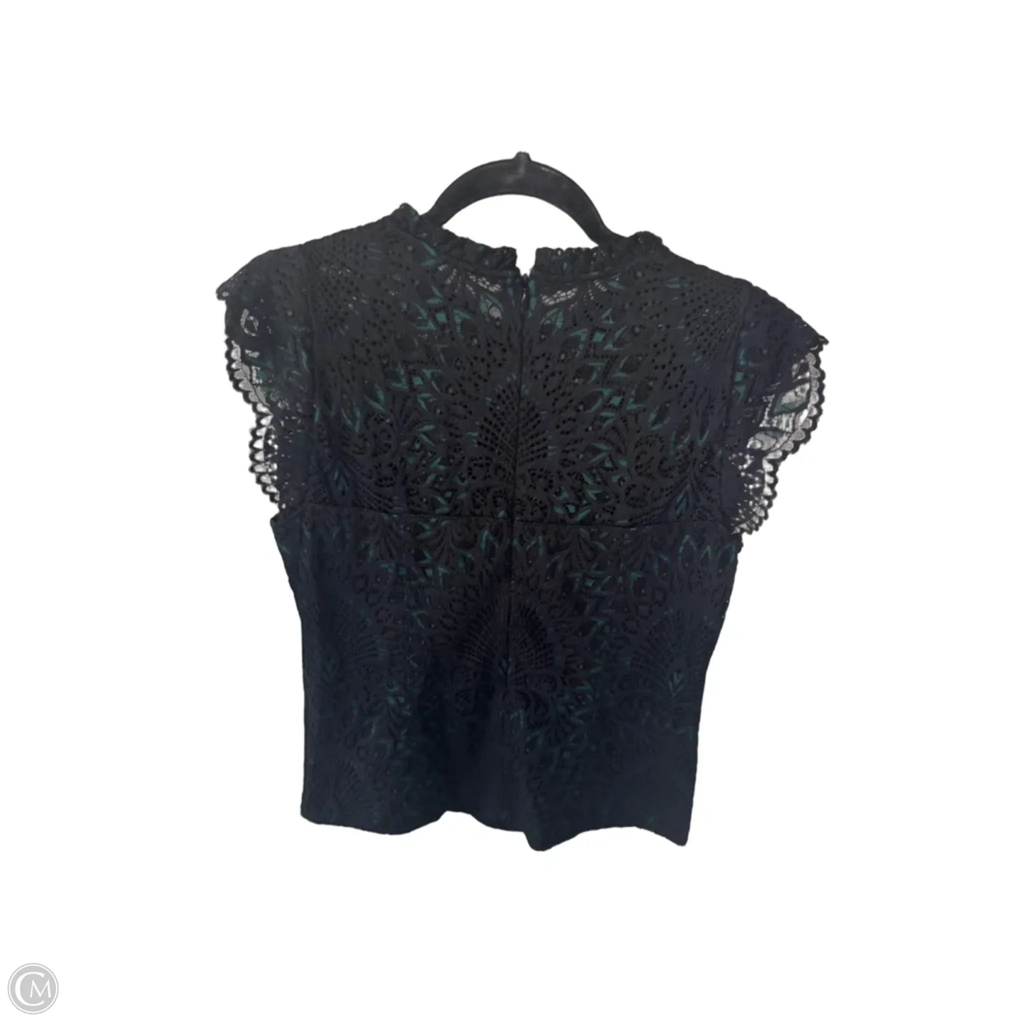 Top Short Sleeve By White House Black Market In Black & Green, Size: M