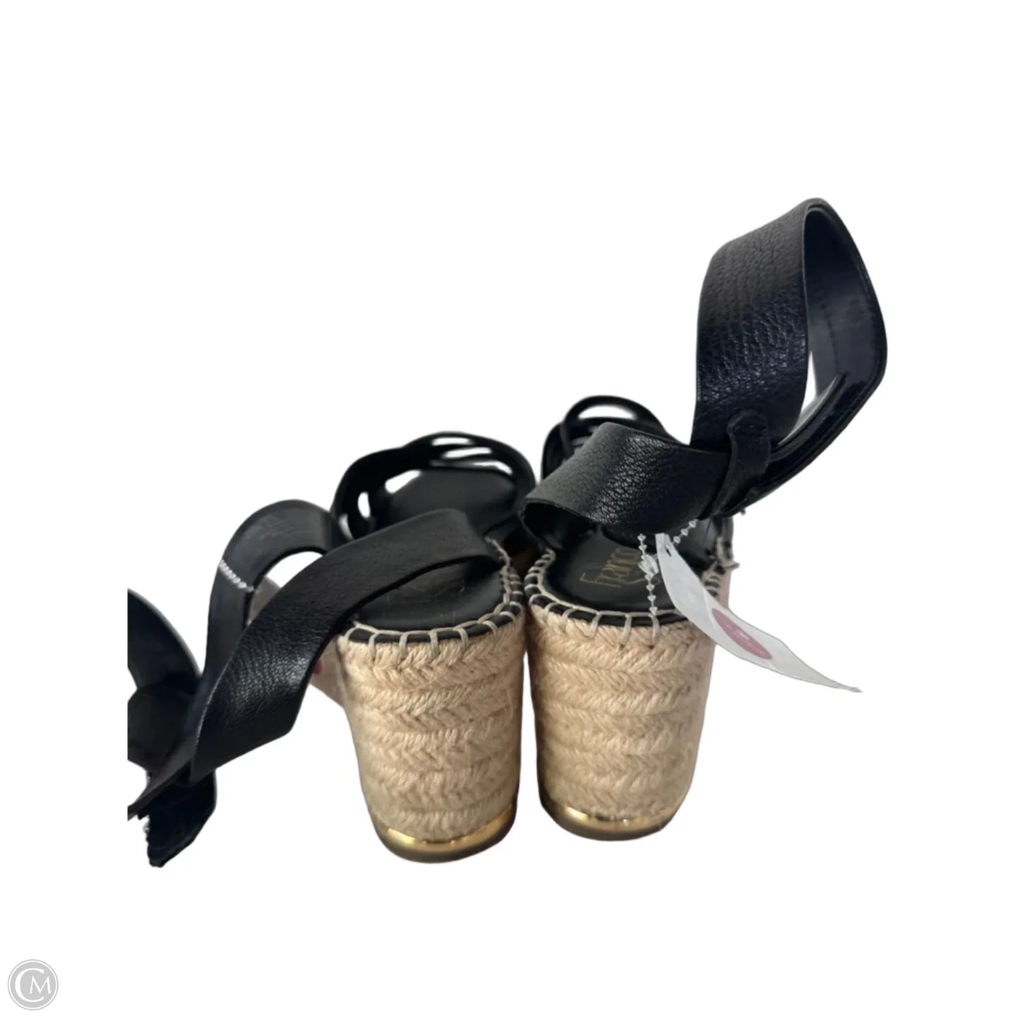 Sandals Heels Wedge By Franco Sarto In Black & Tan, Size: 7.5