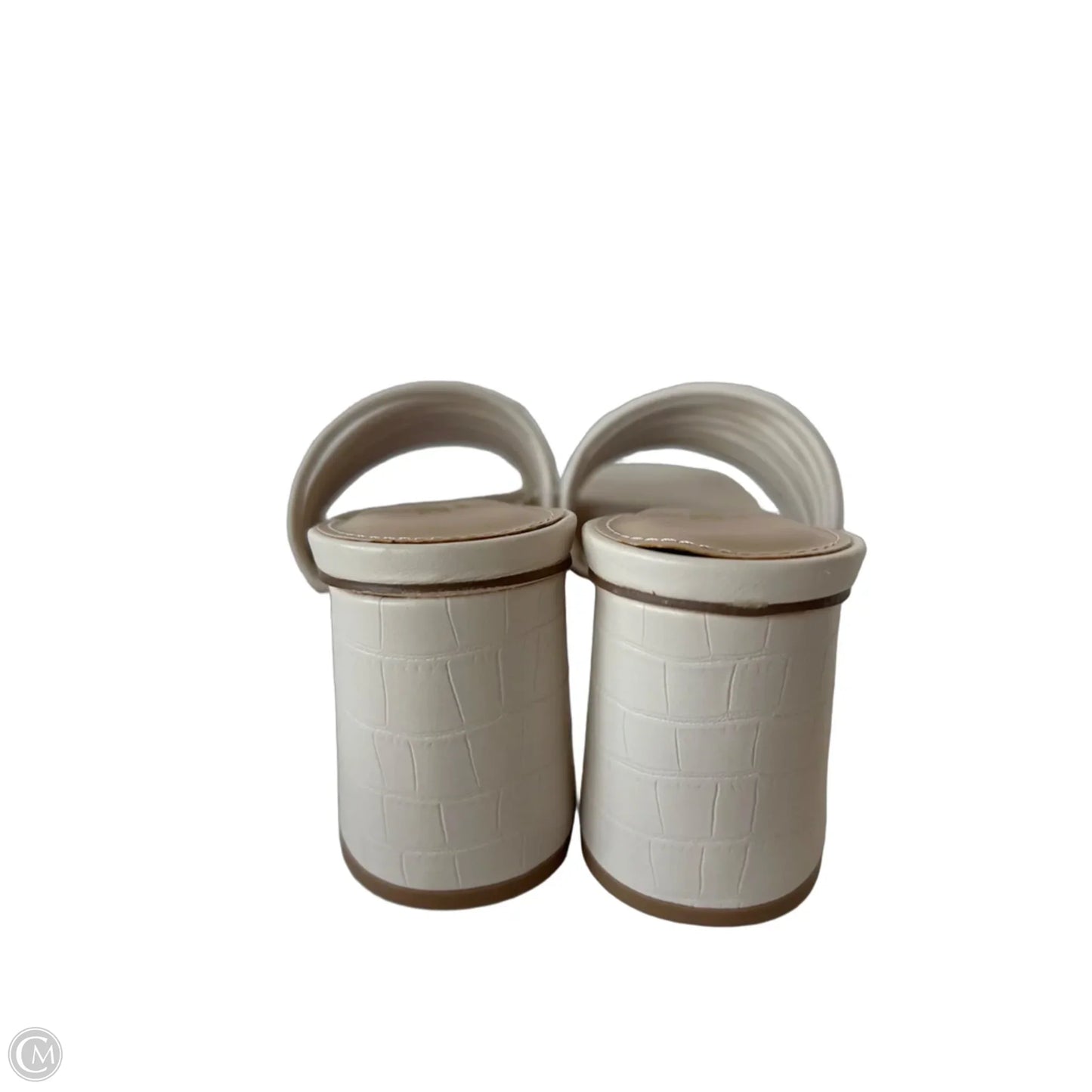 Sandals Heels Block By Cushionaire In Cream, Size: 9
