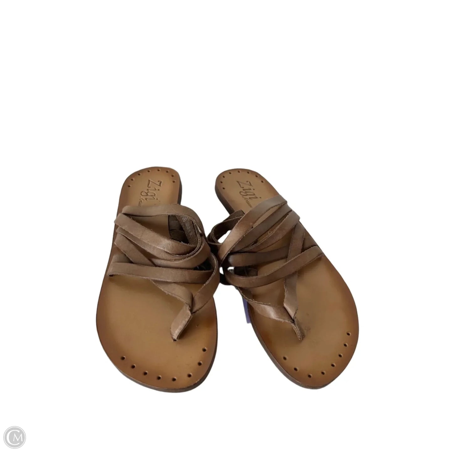 Sandals Flats By Clothes Mentor In Brown, Size: 9