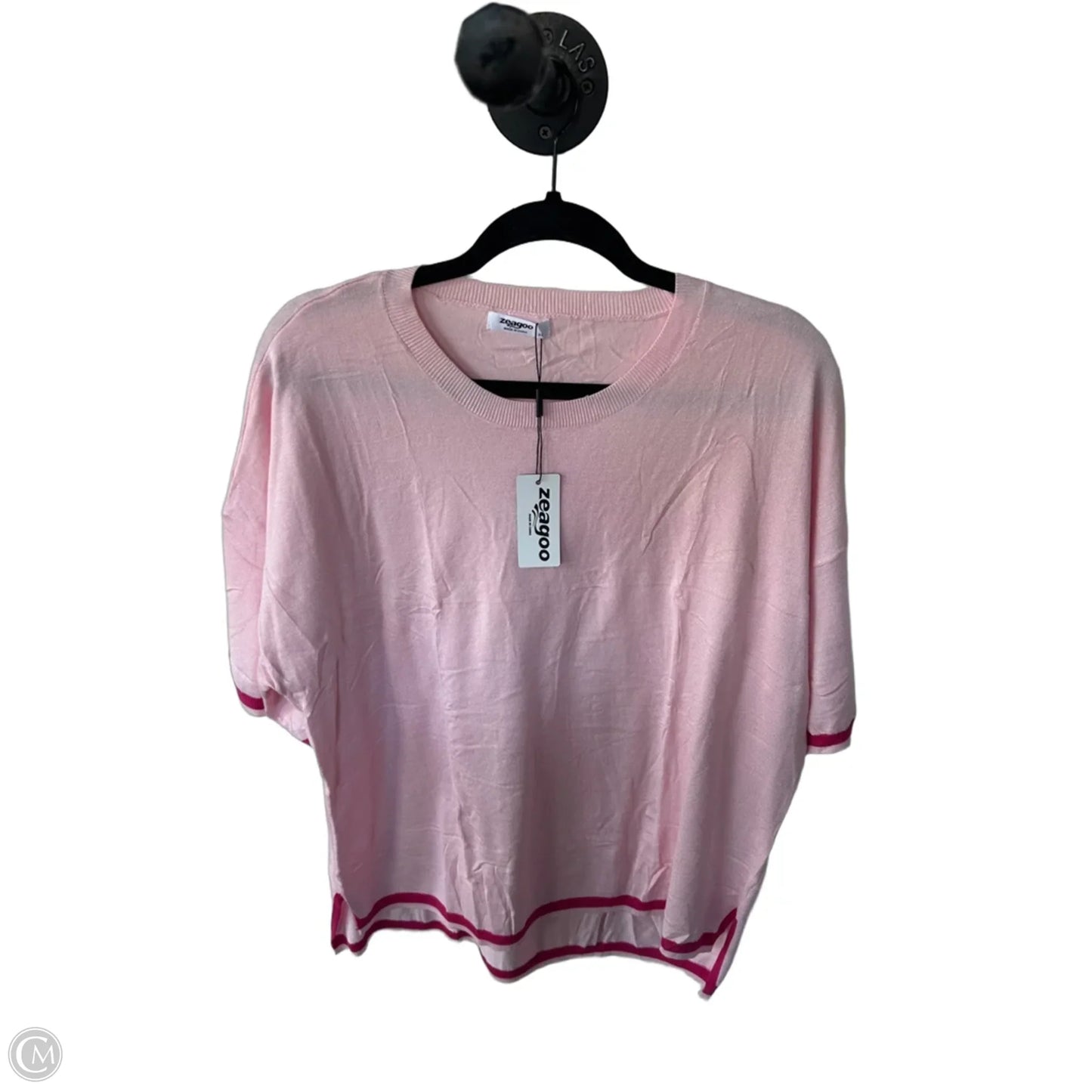 Sweater Short Sleeve By Zeagoo In Pink, Size: Xl
