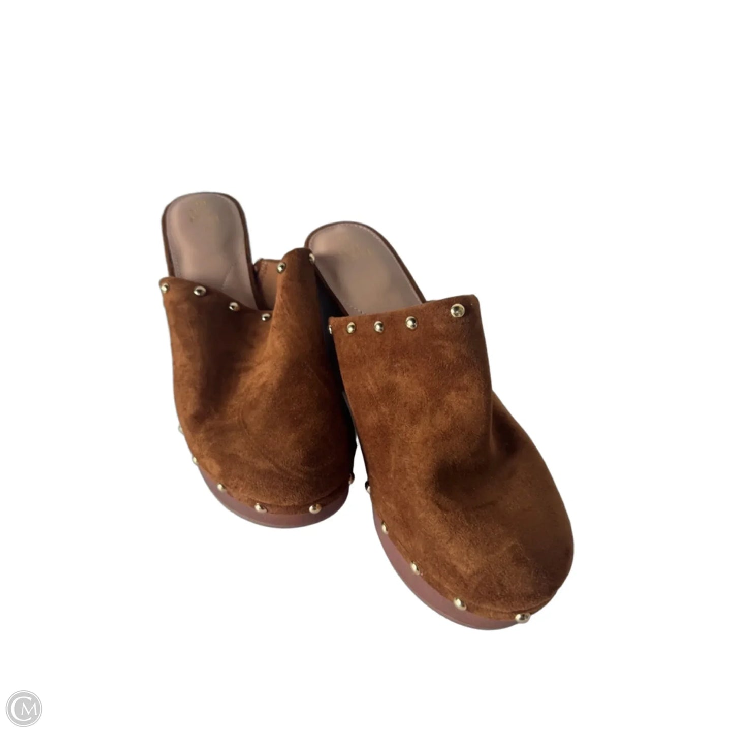 Shoes Heels Block By Time And Tru In Brown & Gold, Size: 10