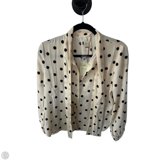 Top Long Sleeve By Cynthia Rowley In Black & Cream, Size: S