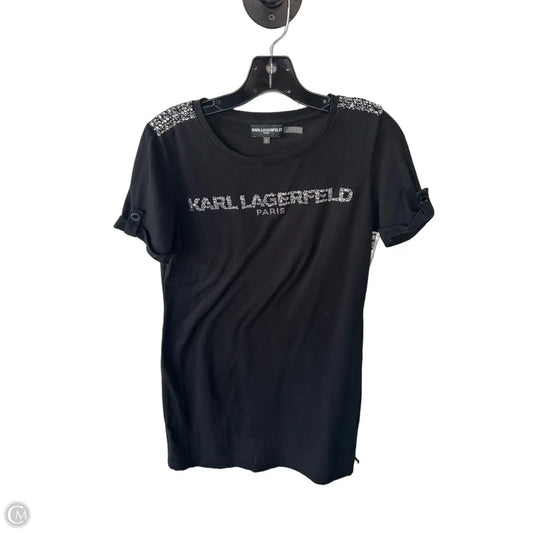Dress Designer By Karl Lagerfeld In Black & Silver, Size: Xs