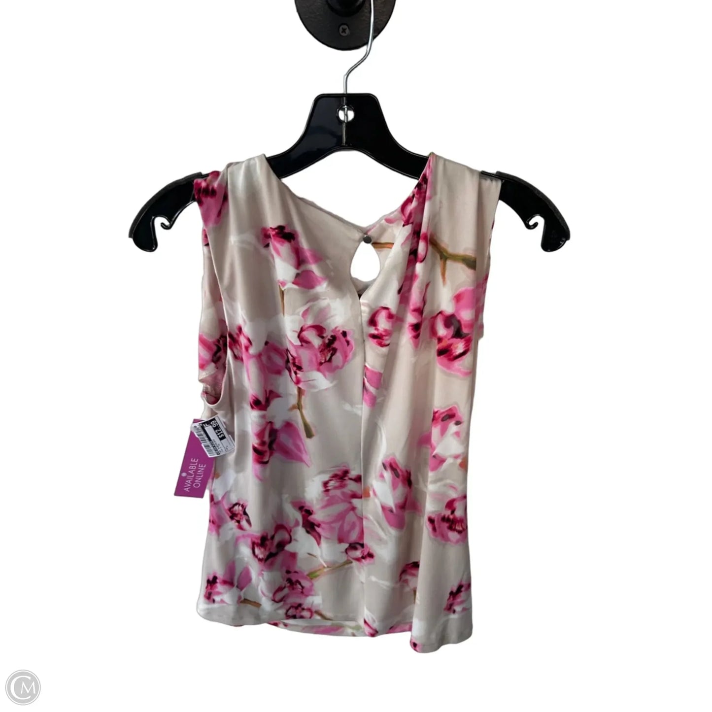 Top Sleeveless By Calvin Klein In Pink & Tan, Size: L
