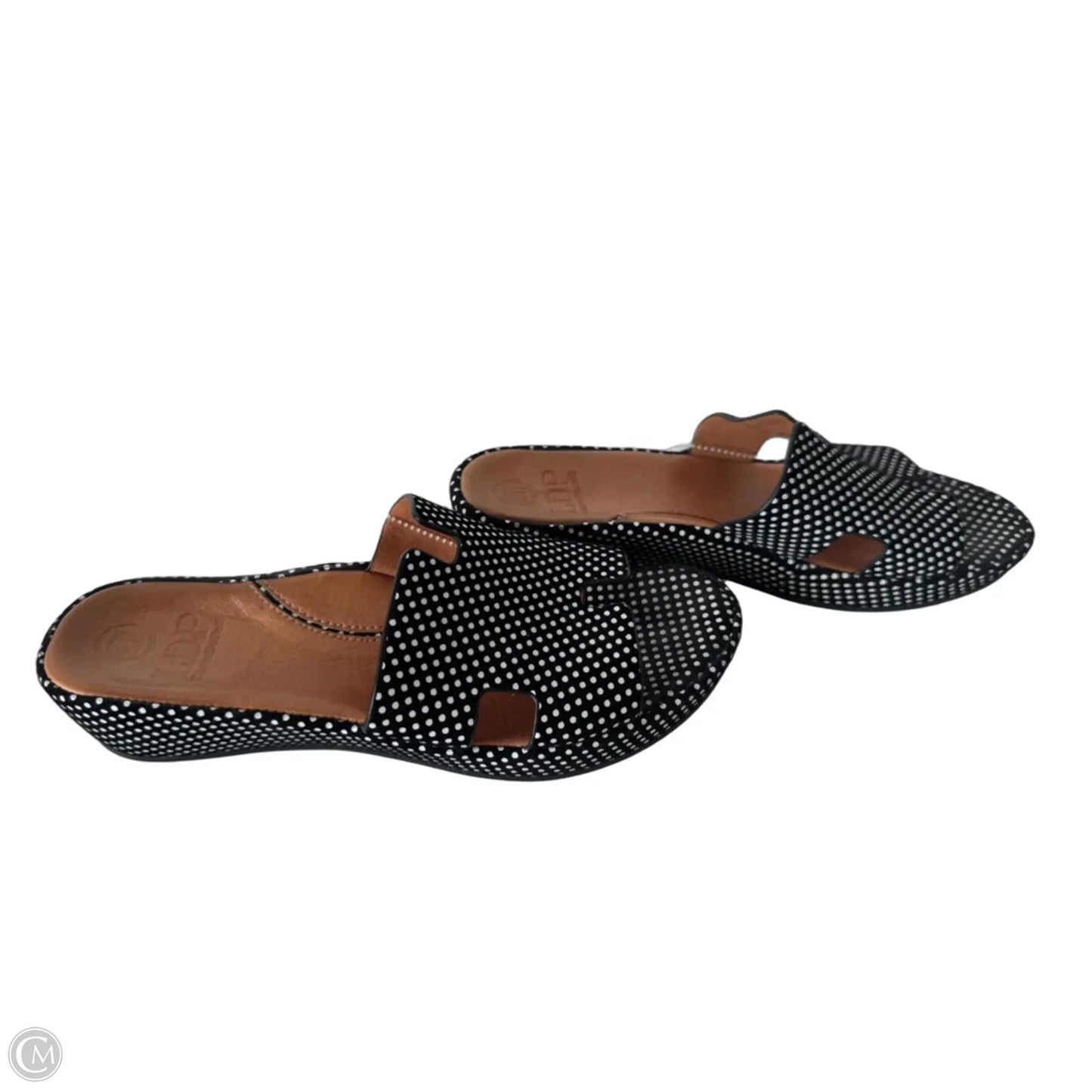 Sandals Heels Wedge By Cmb In Black & White, Size: 8.5