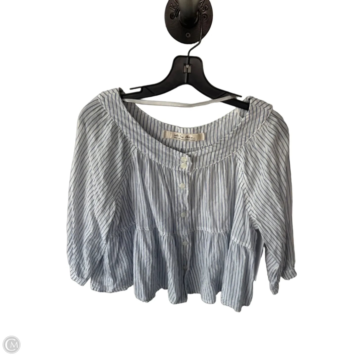 Top 3/4 Sleeve By We The Free In Blue & White, Size: S