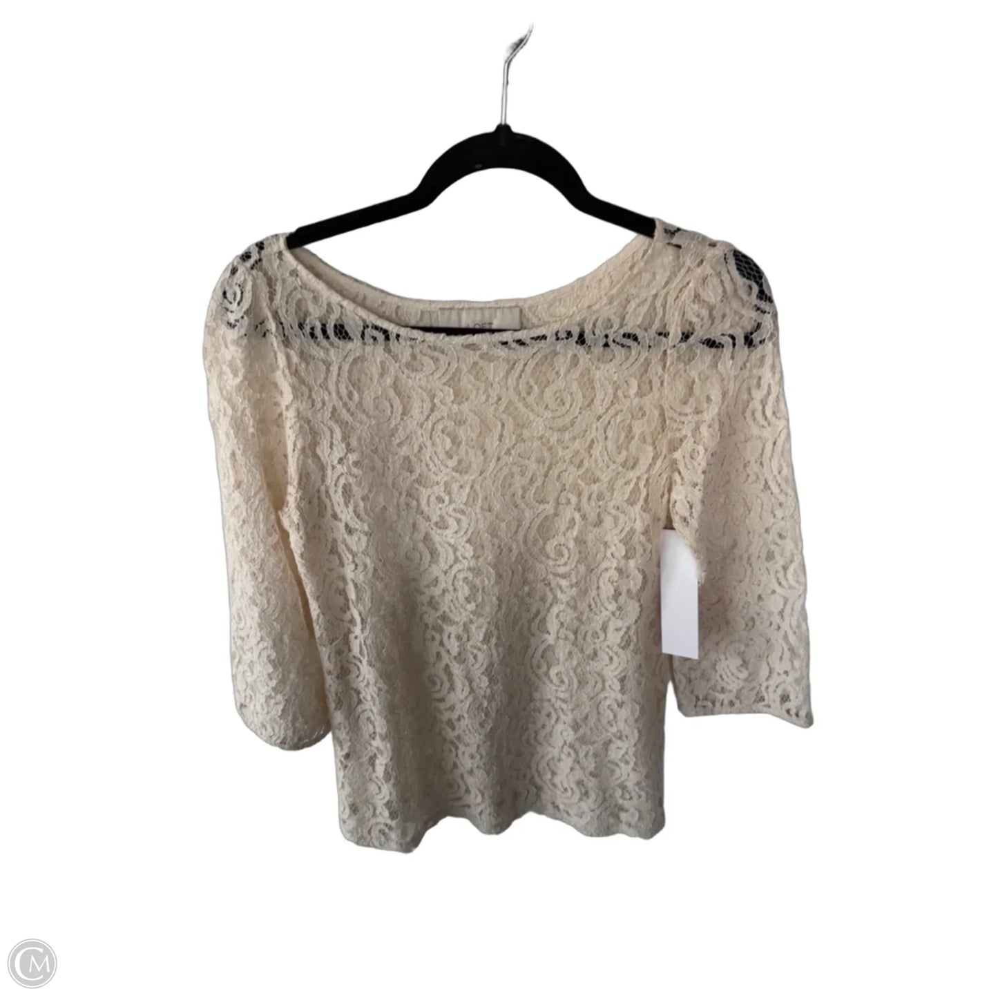 Top 3/4 Sleeve By Loft In Tan, Size: S