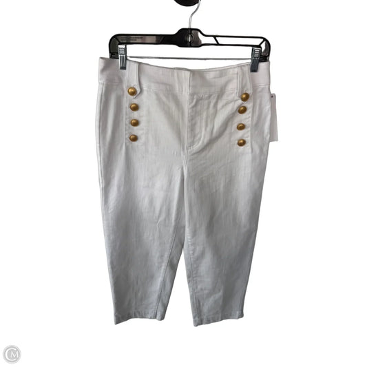 Jeans Straight By Talbots In White Denim, Size: 6