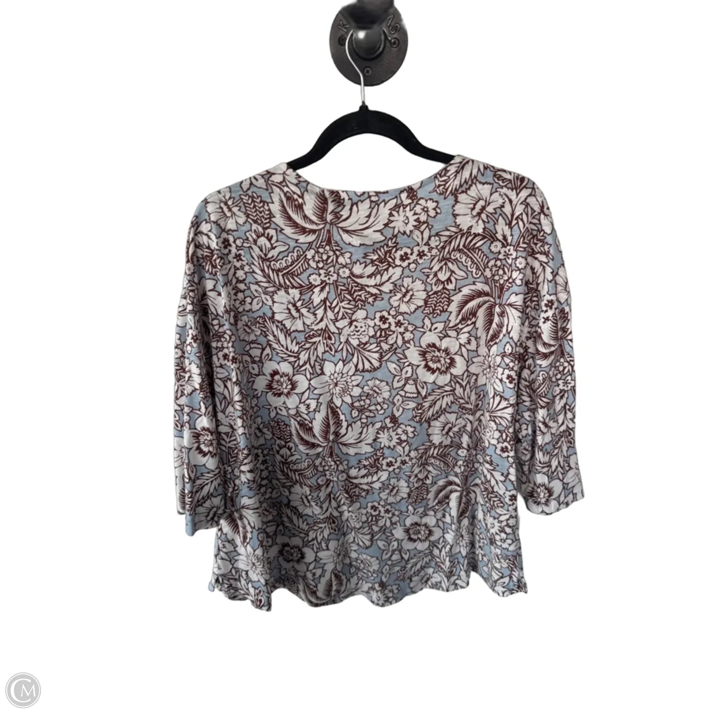 Top 3/4 Sleeve By Rachel Zoe In Blue & Brown, Size: 2x