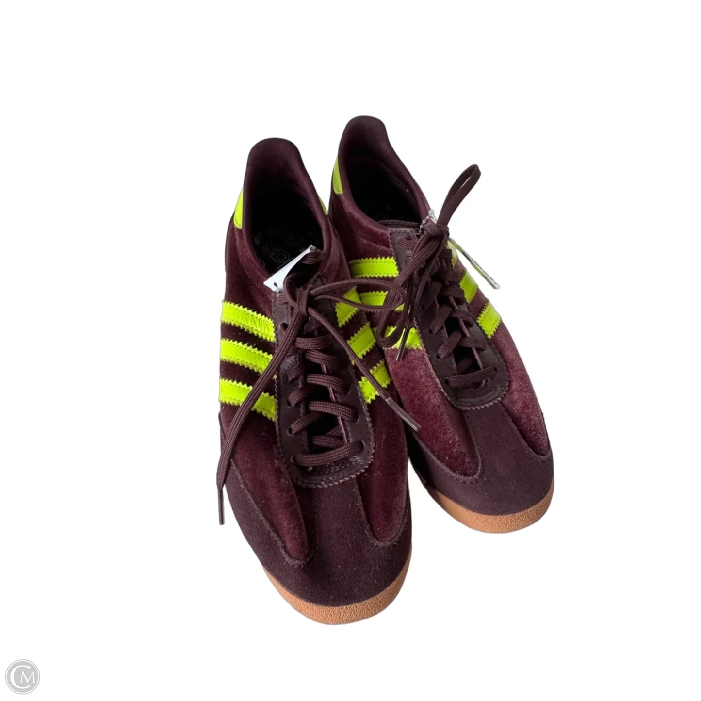 Shoes Sneakers By Adidas In Purple & Yellow, Size: 7