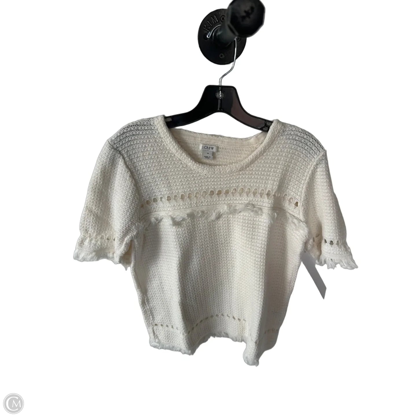 Sweater Short Sleeve By J. Crew In Cream, Size: M