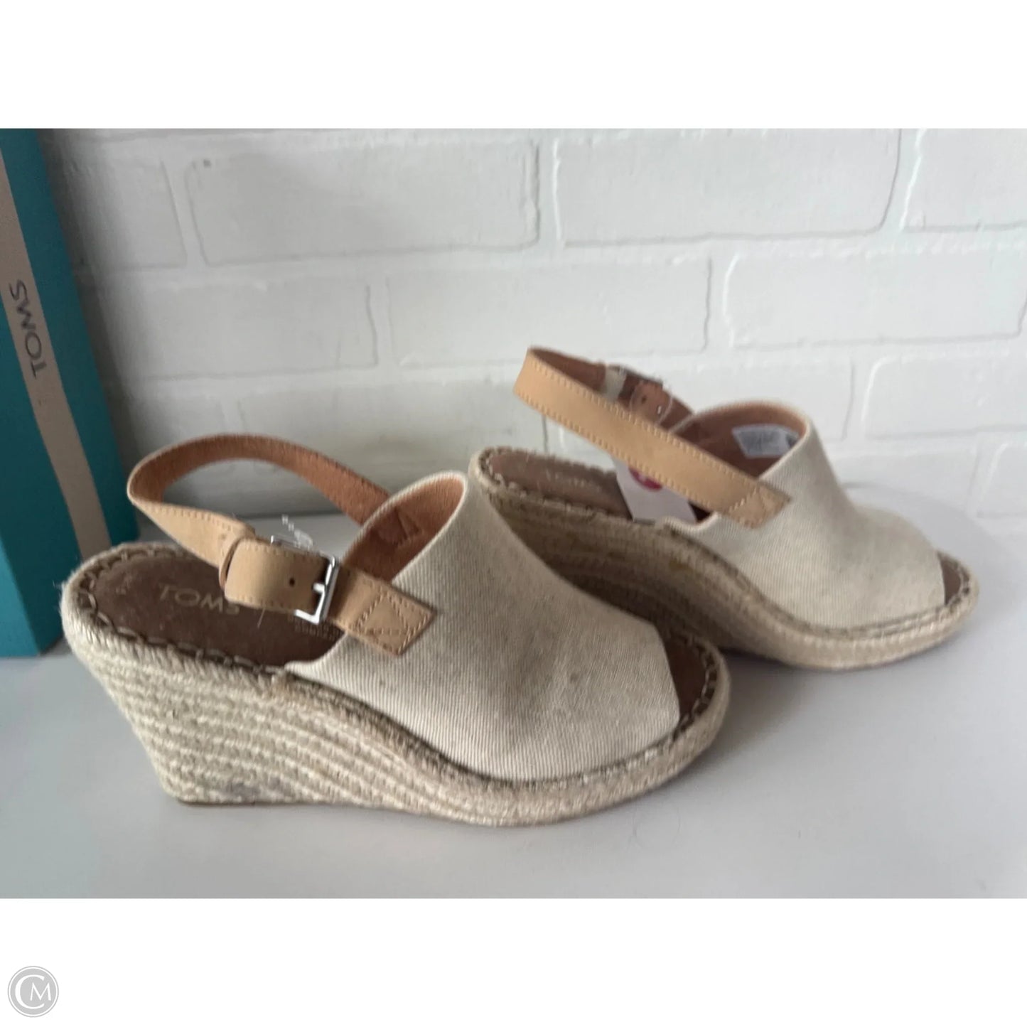 Sandals Heels Wedge By Toms In Cream & Tan, Size: 7.5