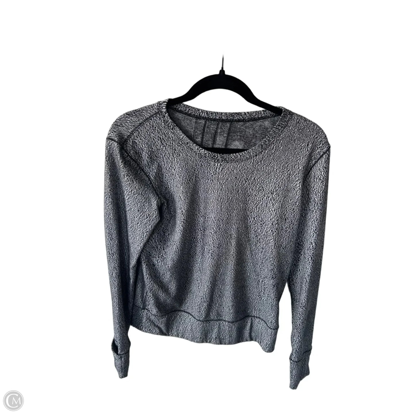 Athletic Top Long Sleeve Crewneck By Lululemon In Black & White, Size: S