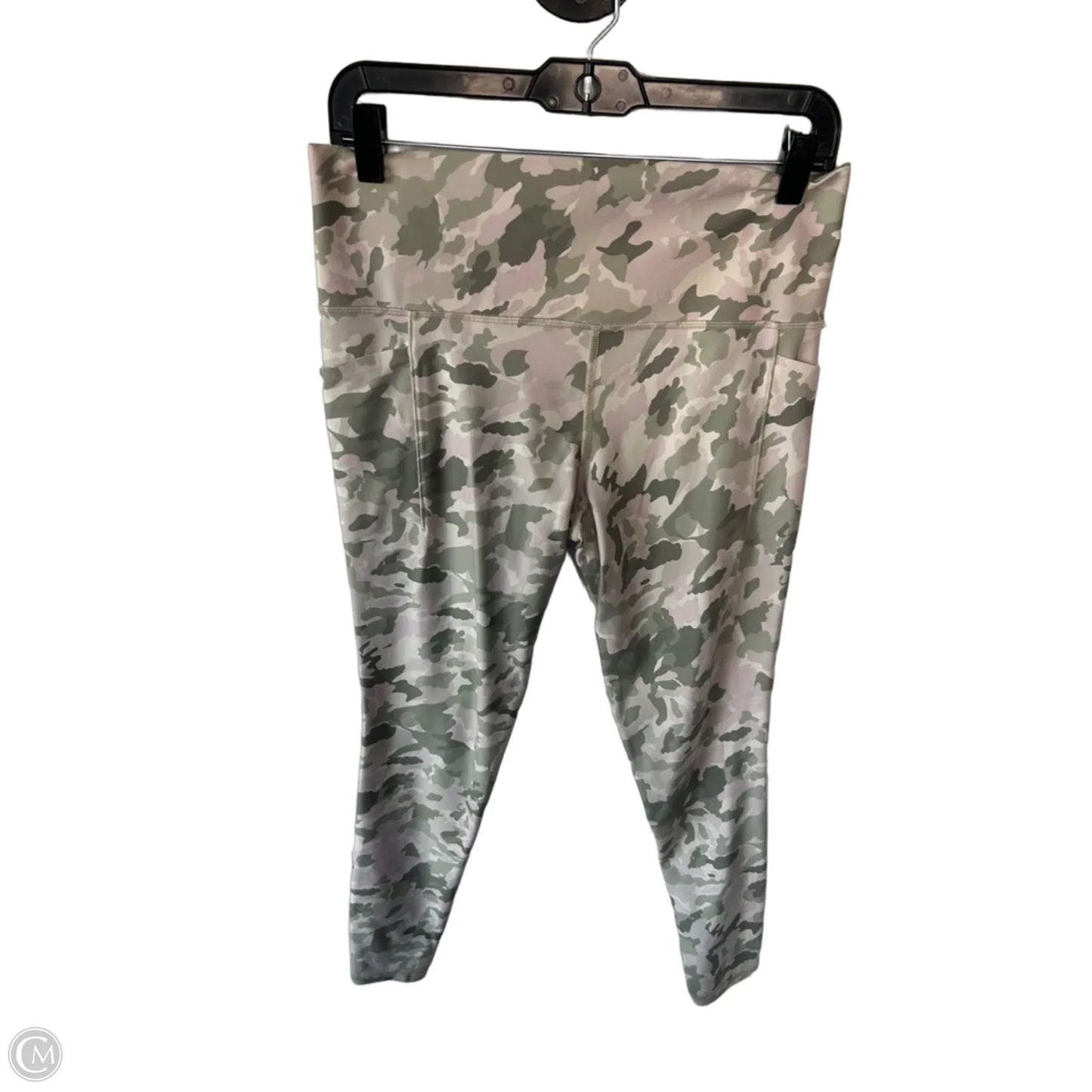 Athletic Leggings By Athleta In Green & Tan, Size: 12