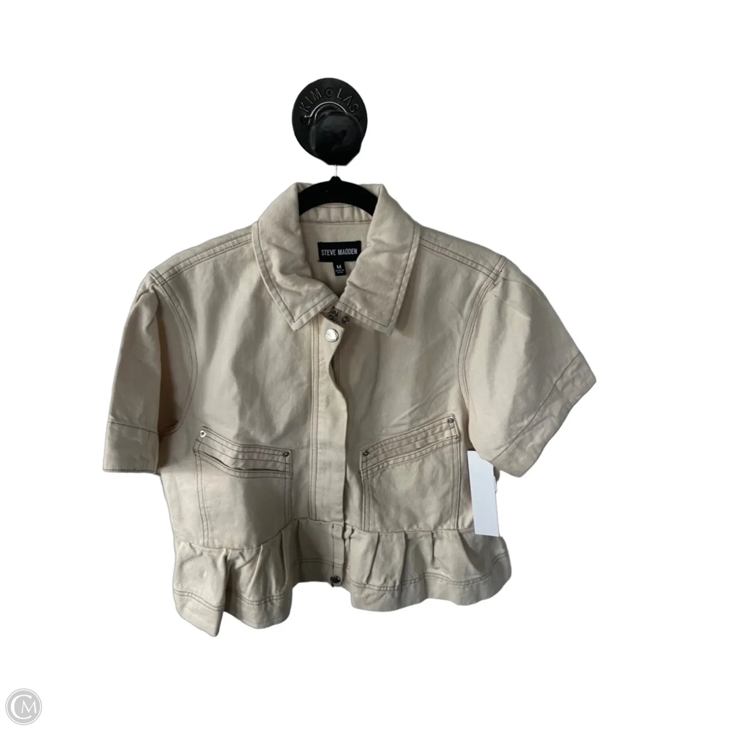 Jacket Denim By Steve Madden In Cream Denim, Size: M