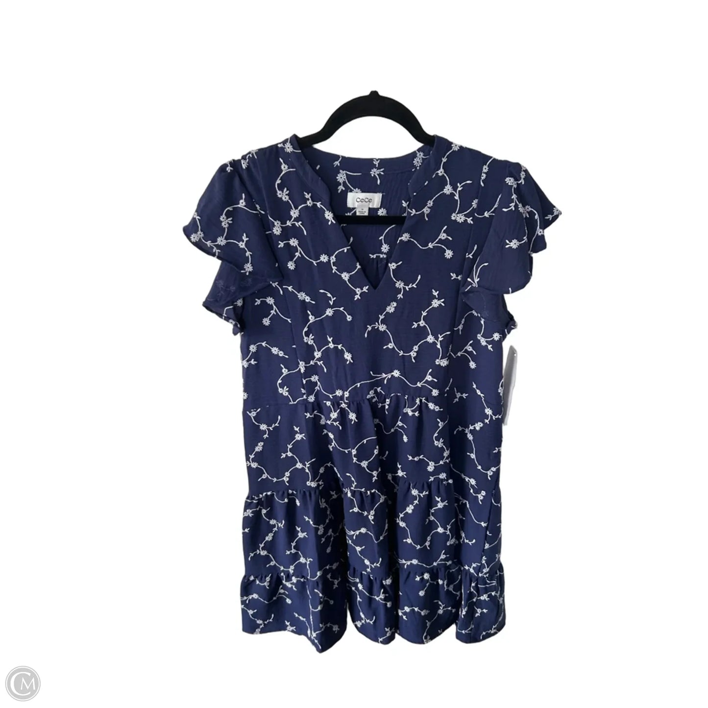 Dress Casual Short By Cece In Blue & White, Size: M