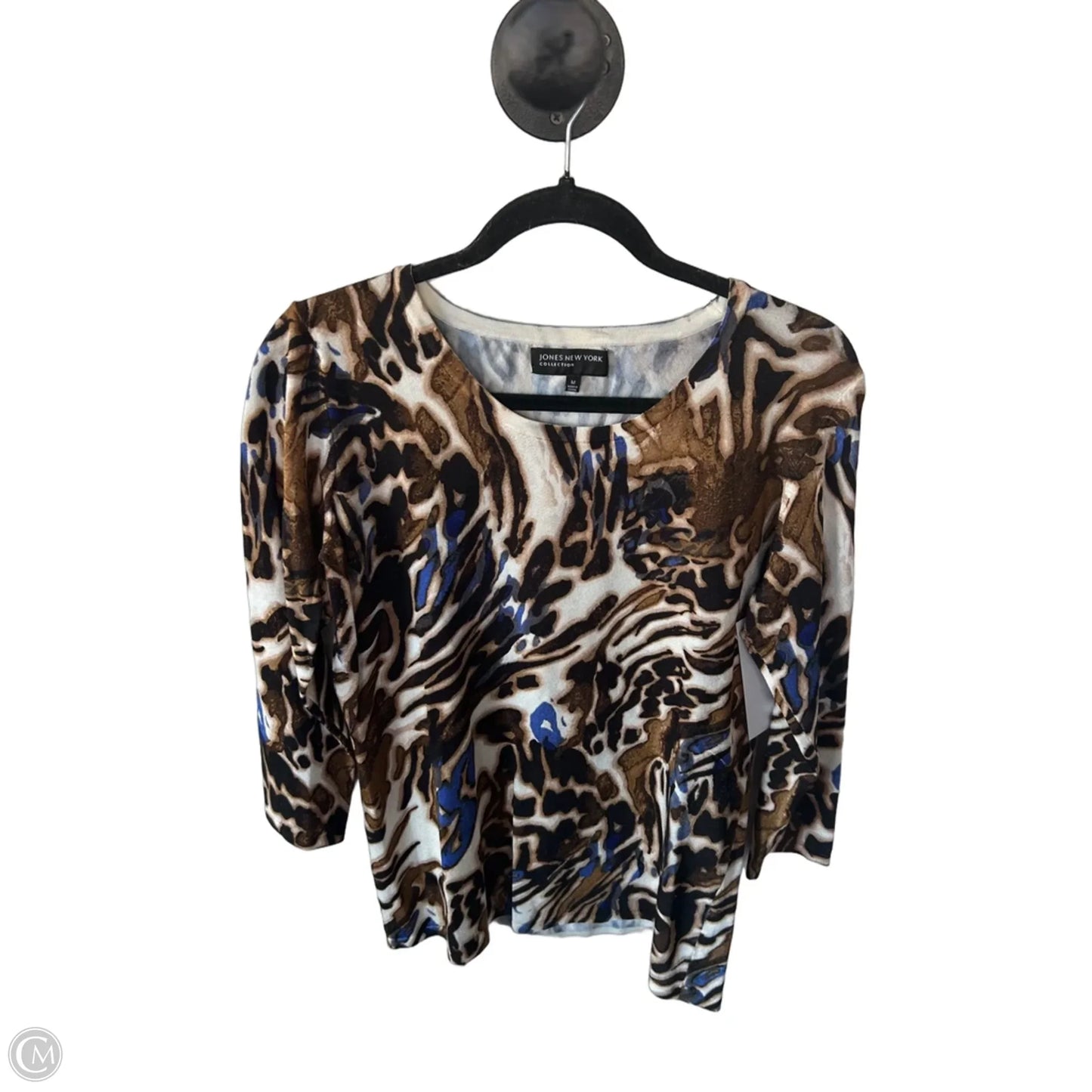 Sweater By Jones New York In Blue & Brown, Size: M