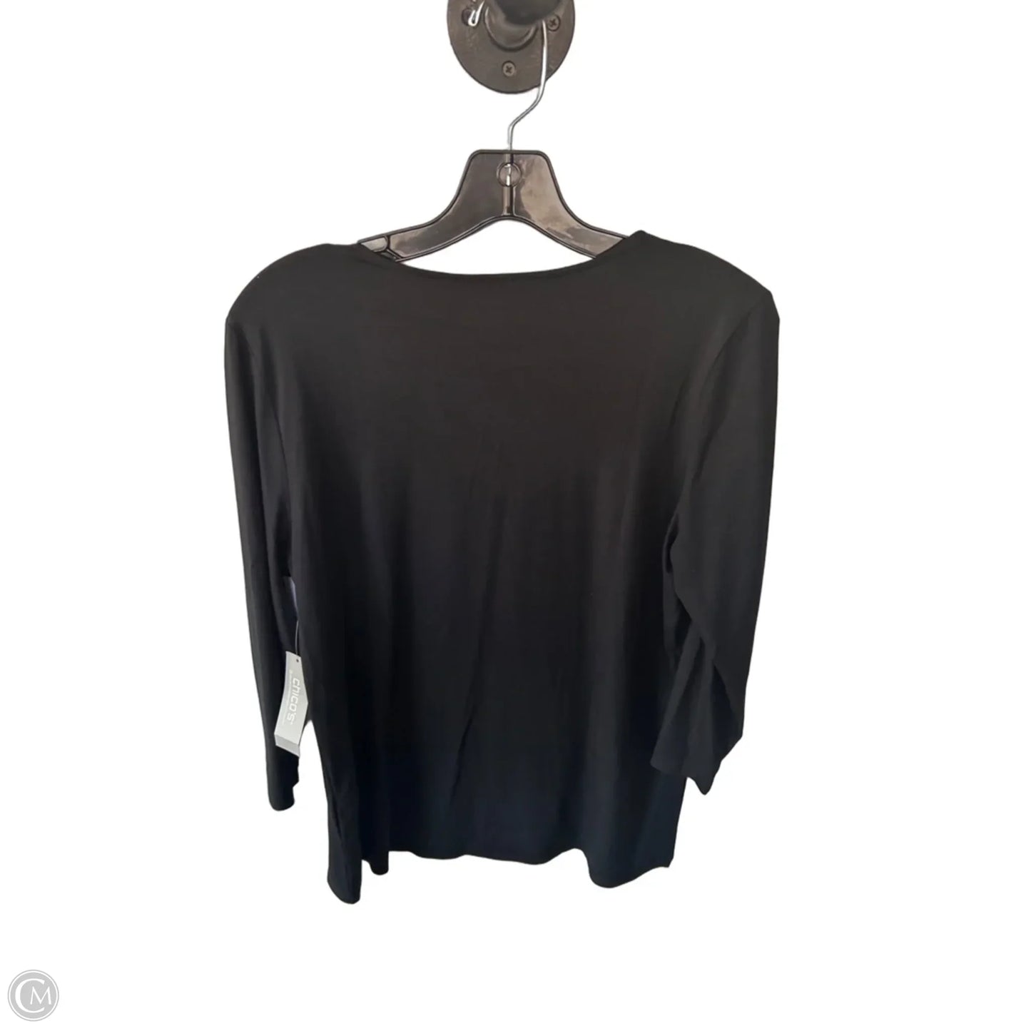 Top 3/4 Sleeve Basic By Chicos In Black, Size: M