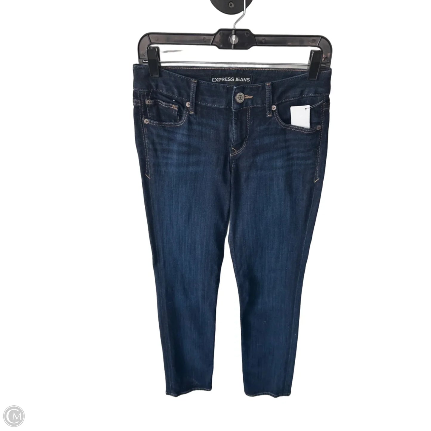 Jeans Straight By Express In Blue Denim, Size: 0