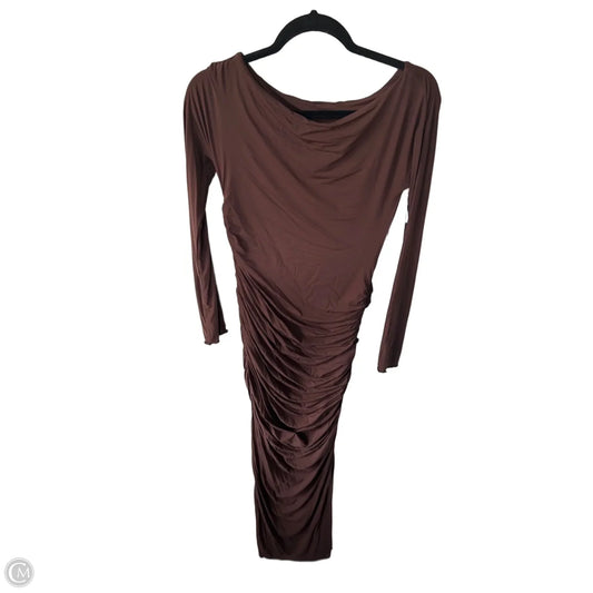 Dress Casual Maxi By Nakedwardrobe In Brown, Size: Xl