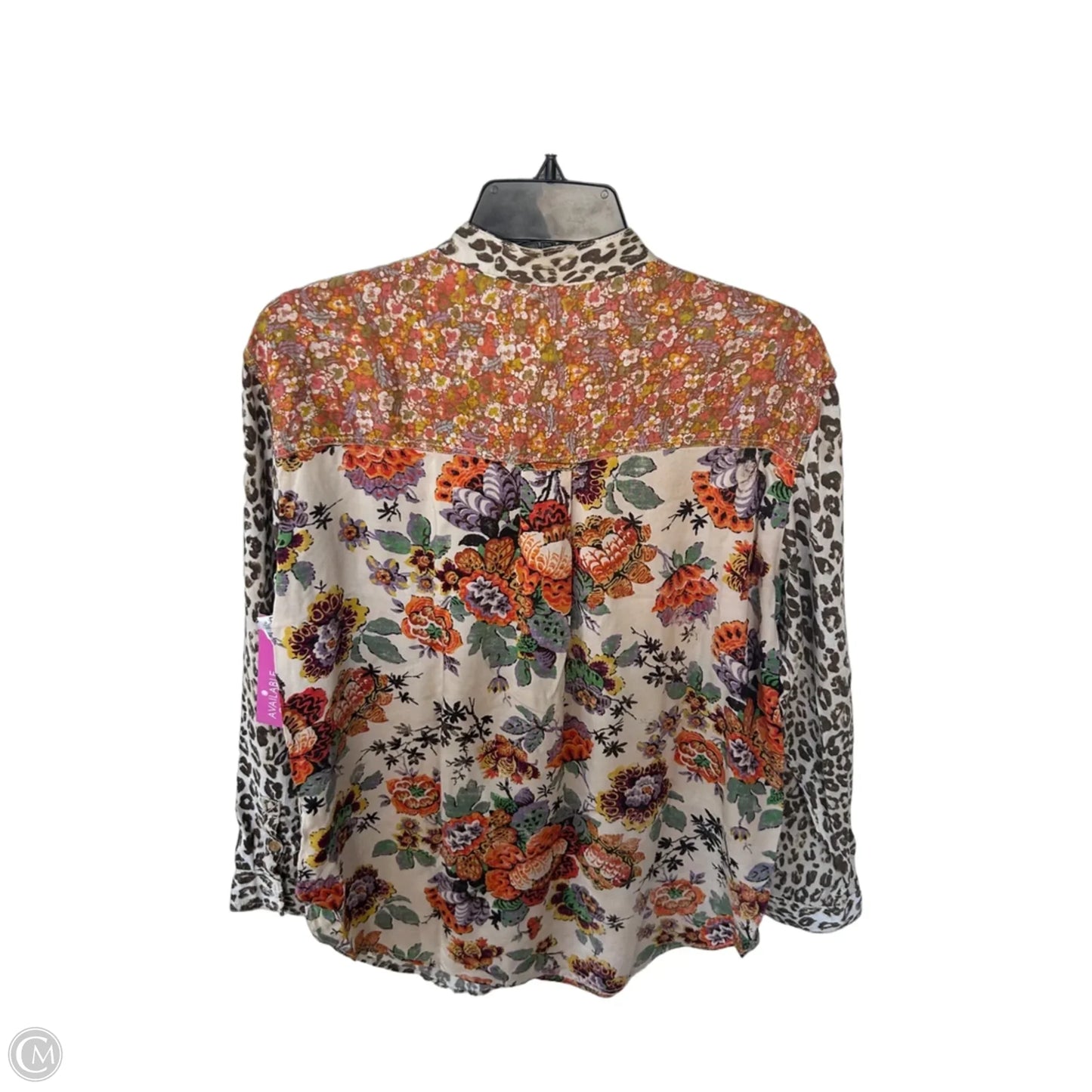 Top Long Sleeve By Pilcro In Brown & Orange, Size: S