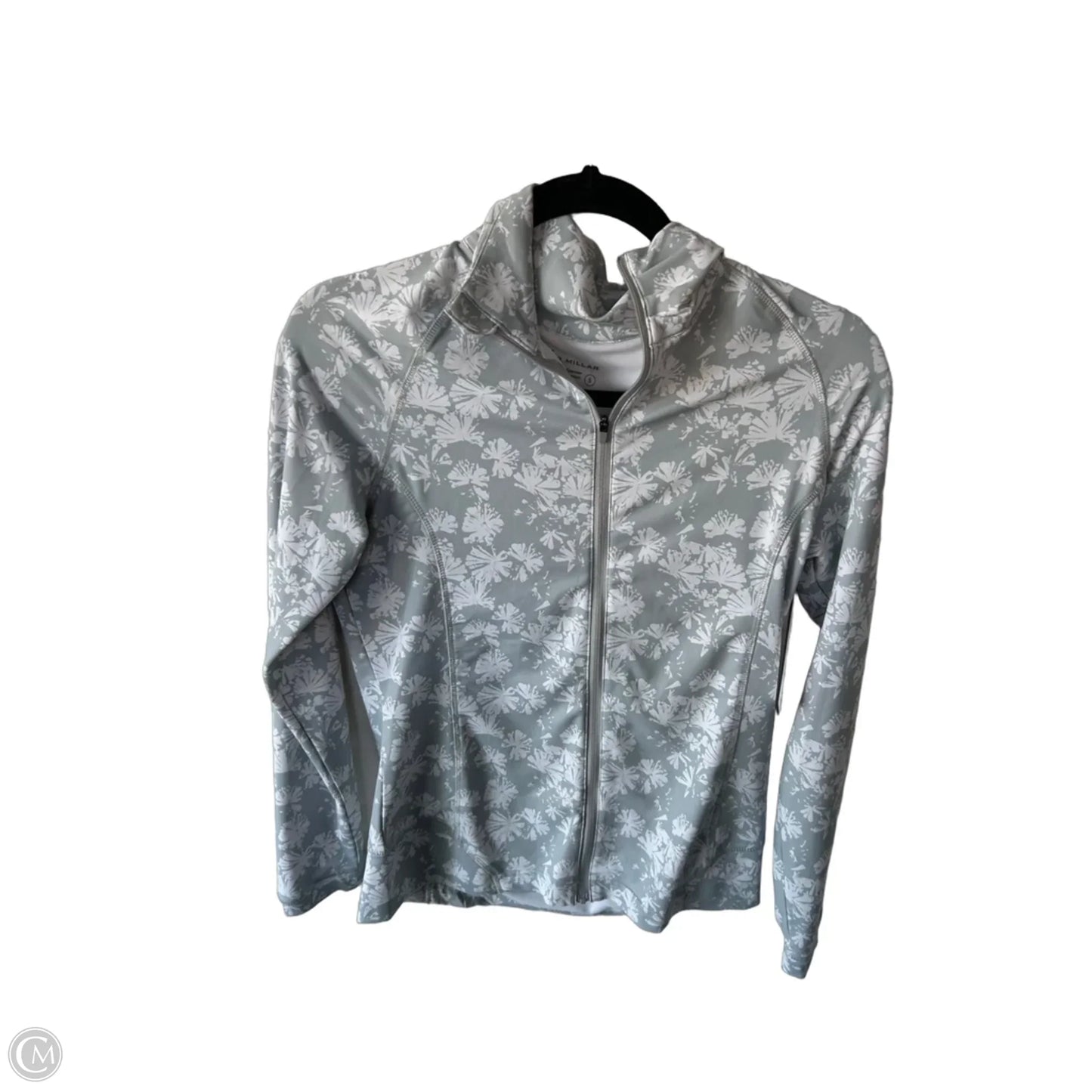 Athletic Top Long Sleeve Crewneck By Peter Millar In Grey & White, Size: S