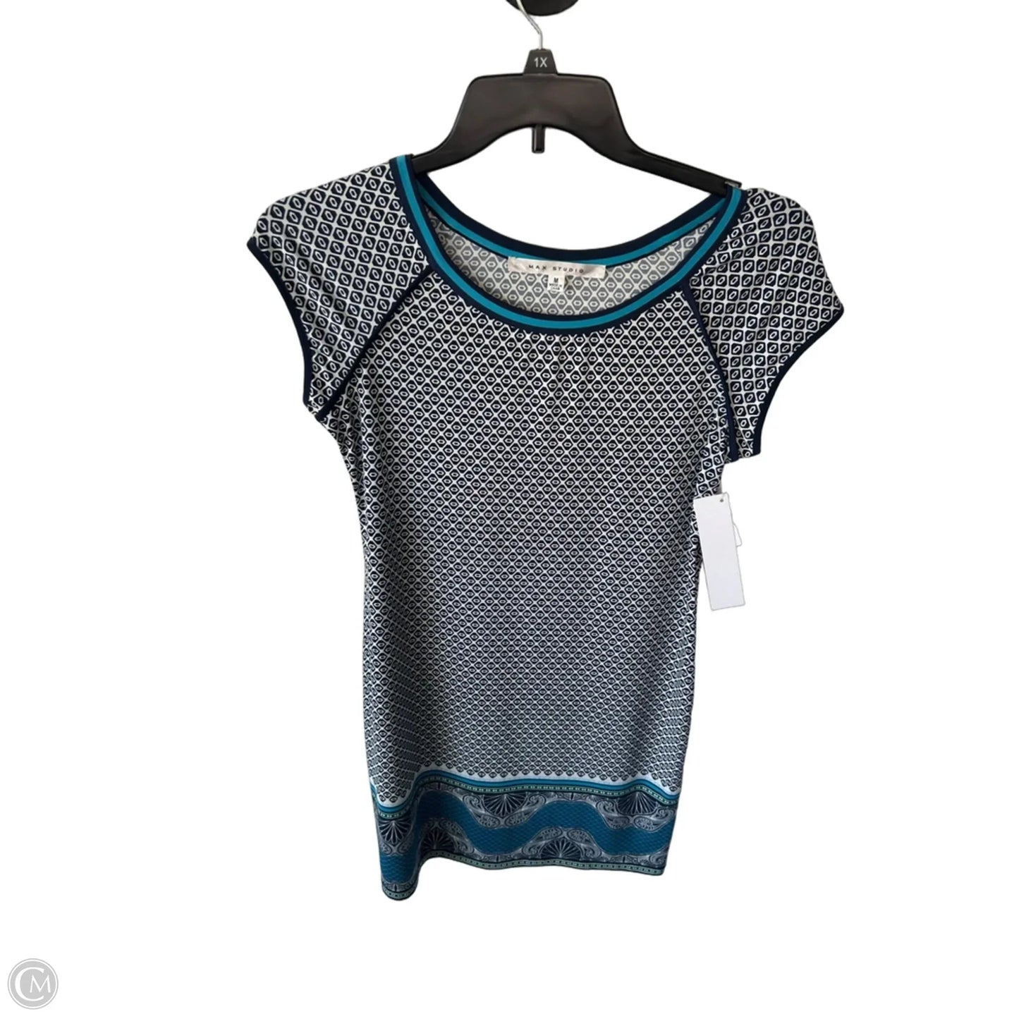 Dress Casual Short By Max Studio In Blue & White, Size: M