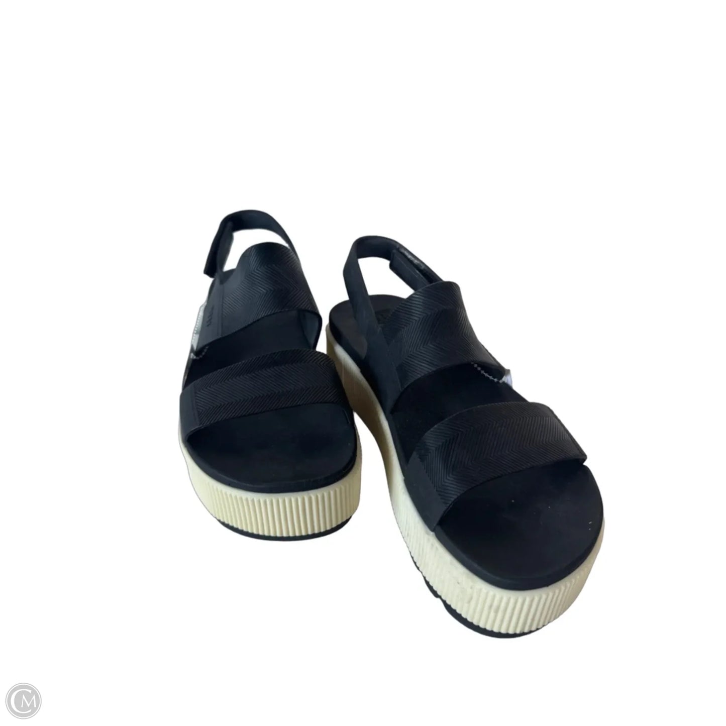 Sandals Flats By Reef In Black & Cream, Size: 6
