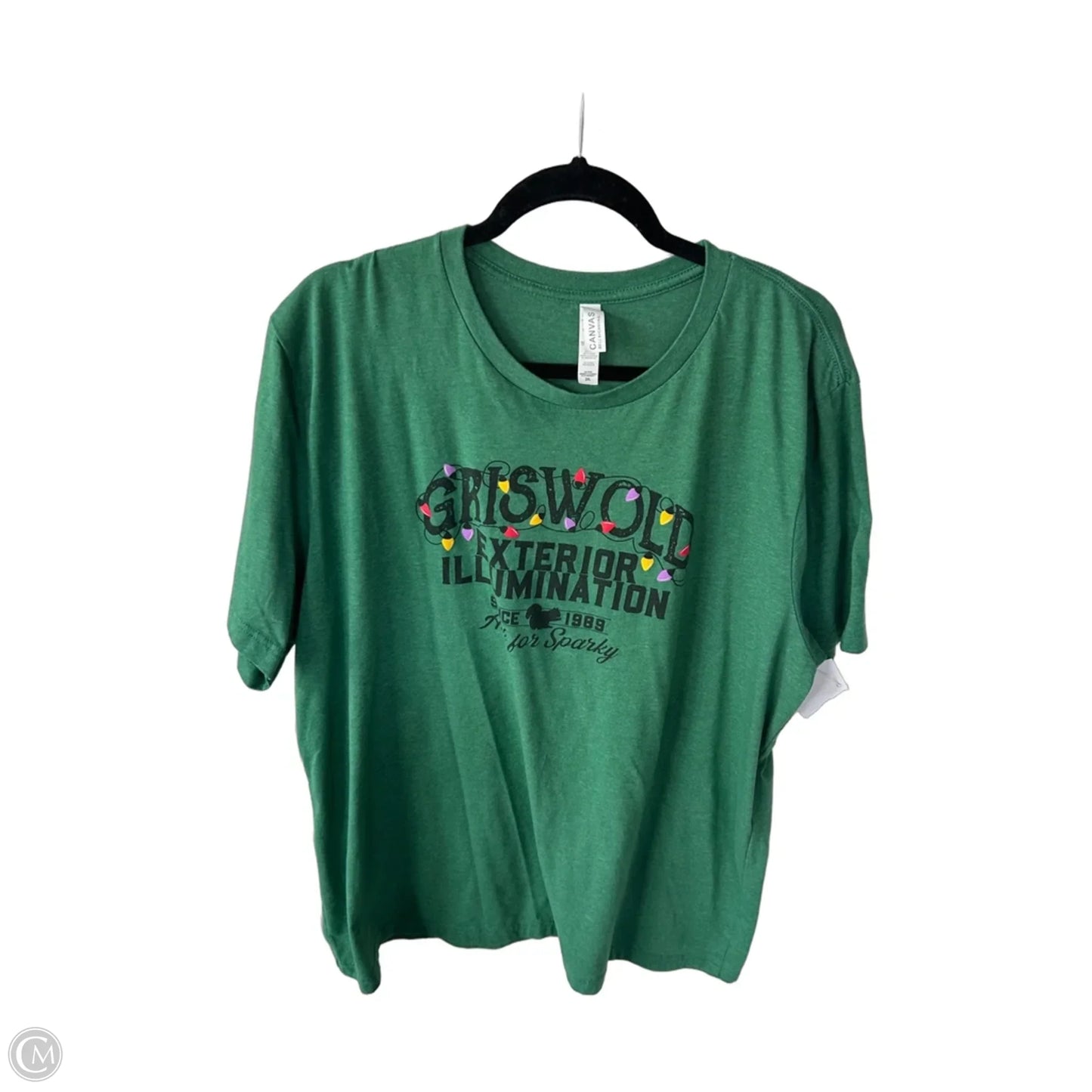 Top Short Sleeve Basic By Canvas In Green, Size: 2x