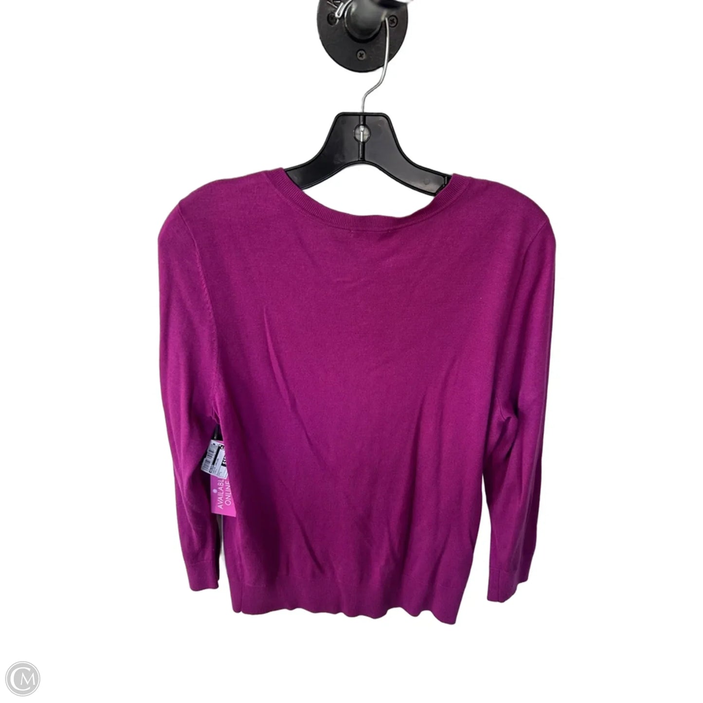 Sweater Cardigan By Halogen In Purple, Size: L
