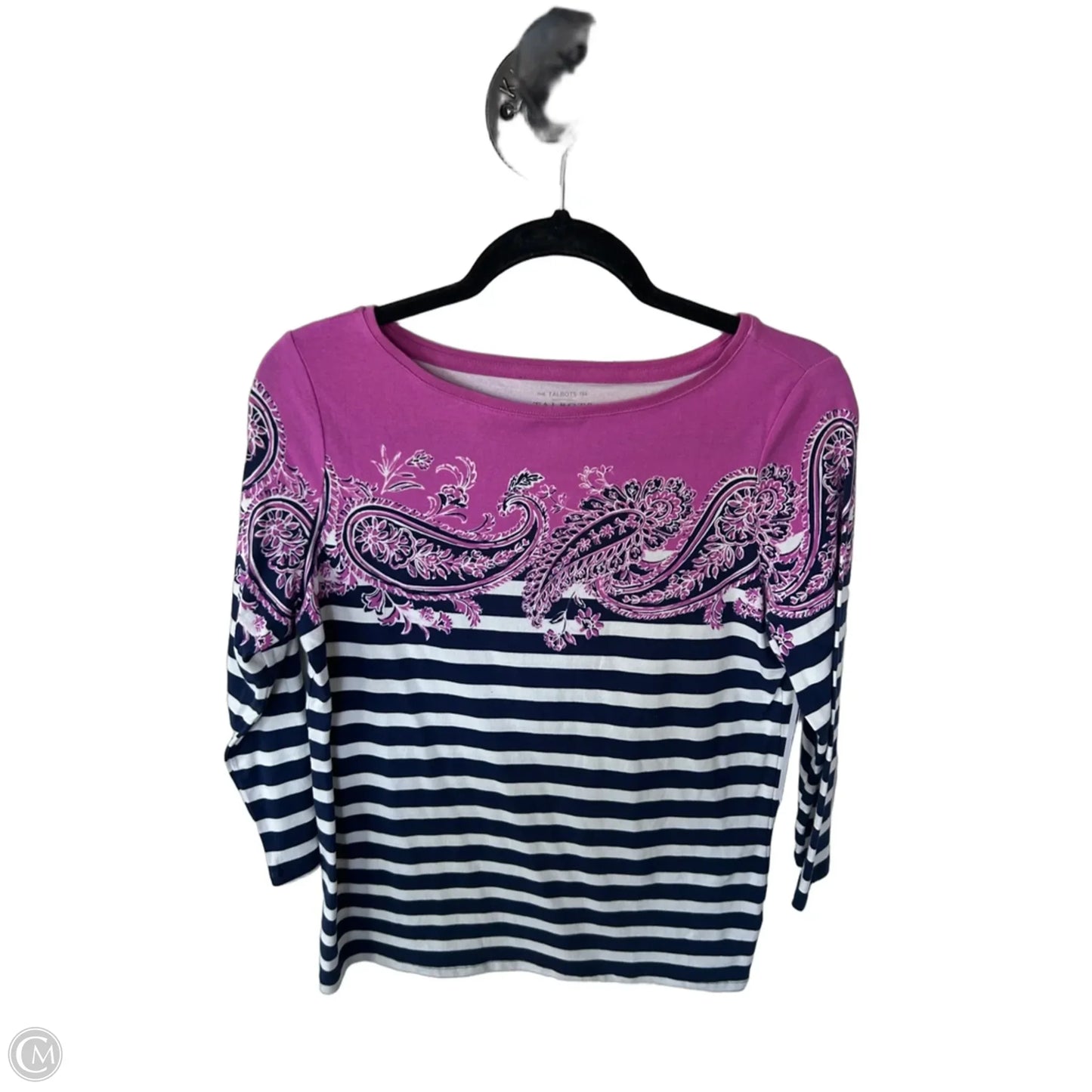 Top 3/4 Sleeve By Talbots In Blue & Purple, Size: Mp