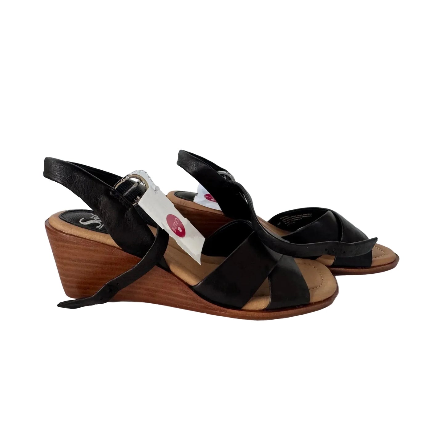 Sandals Heels Wedge By Sofft In Black & Brown, Size: 6