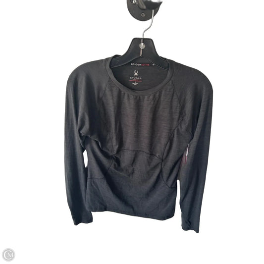 Athletic Top Long Sleeve Crewneck By Spyder In Black, Size: S