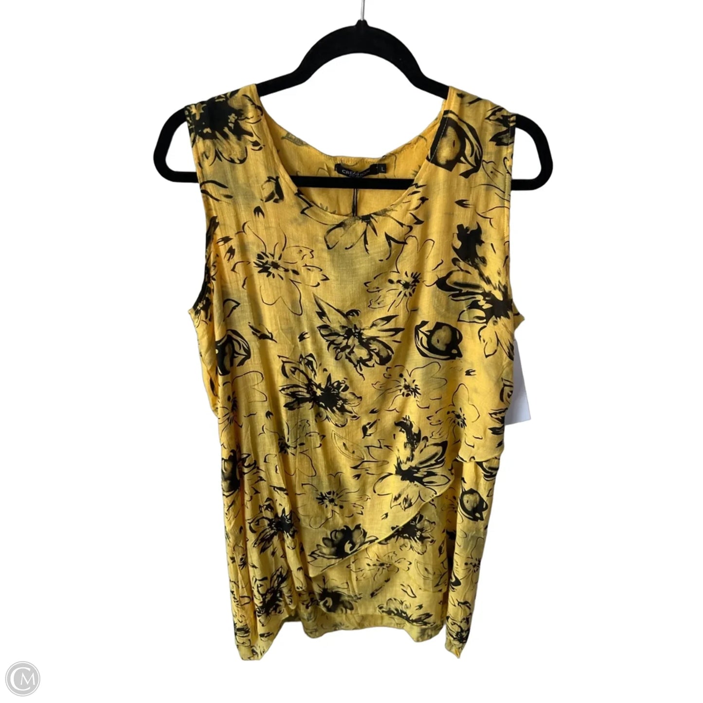 Dress Casual Short By Clothes Mentor In Black & Yellow, Size: L