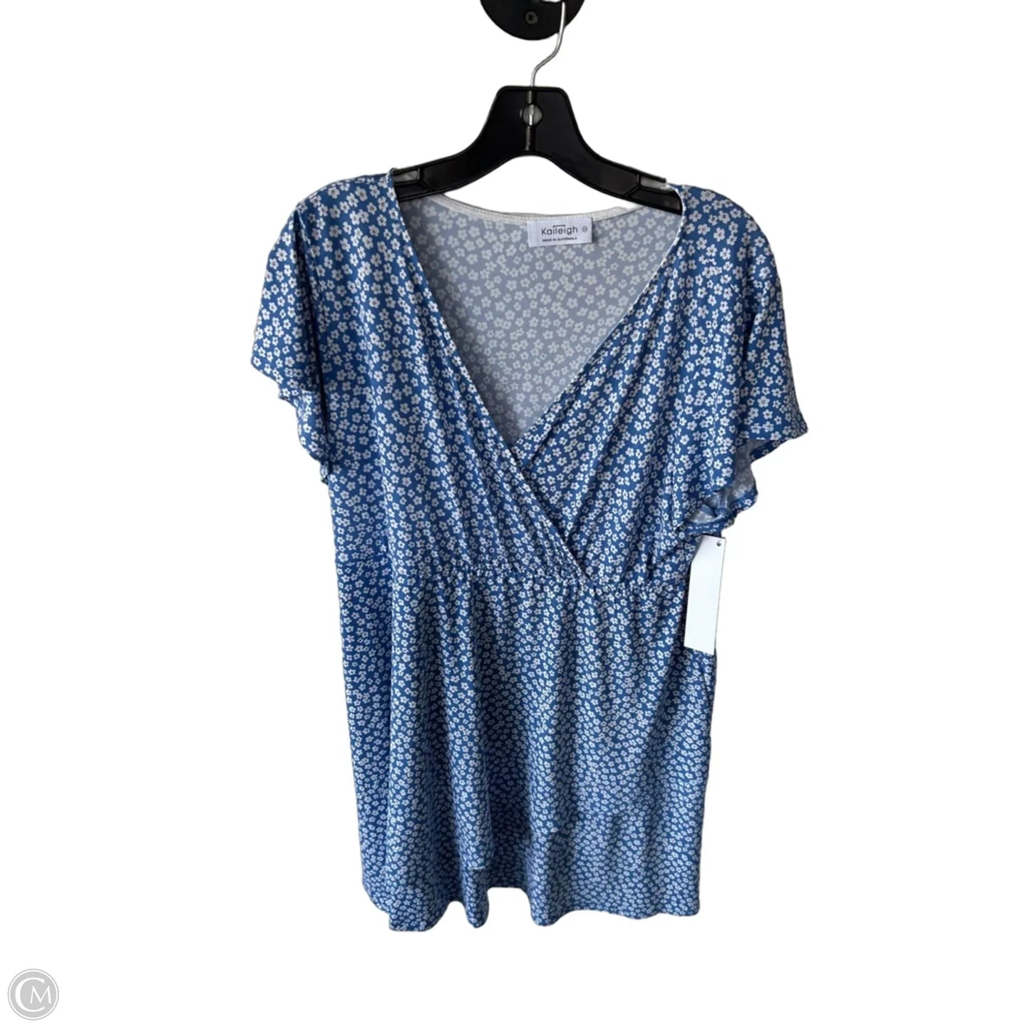 Dress Casual Short By Kaileigh In Blue & White, Size: 1x