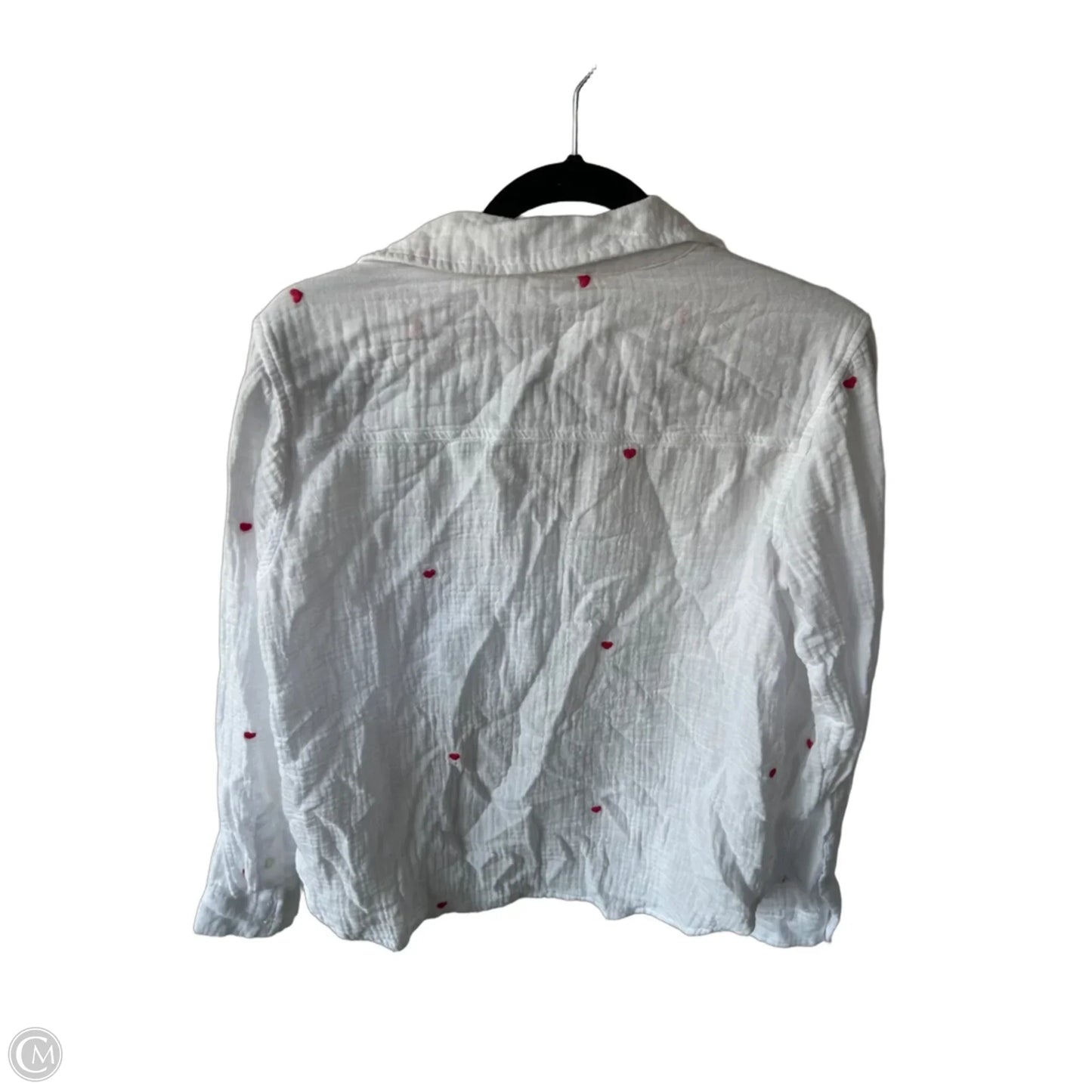 Top Long Sleeve By Beachlunchlounge In Pink & White, Size: S