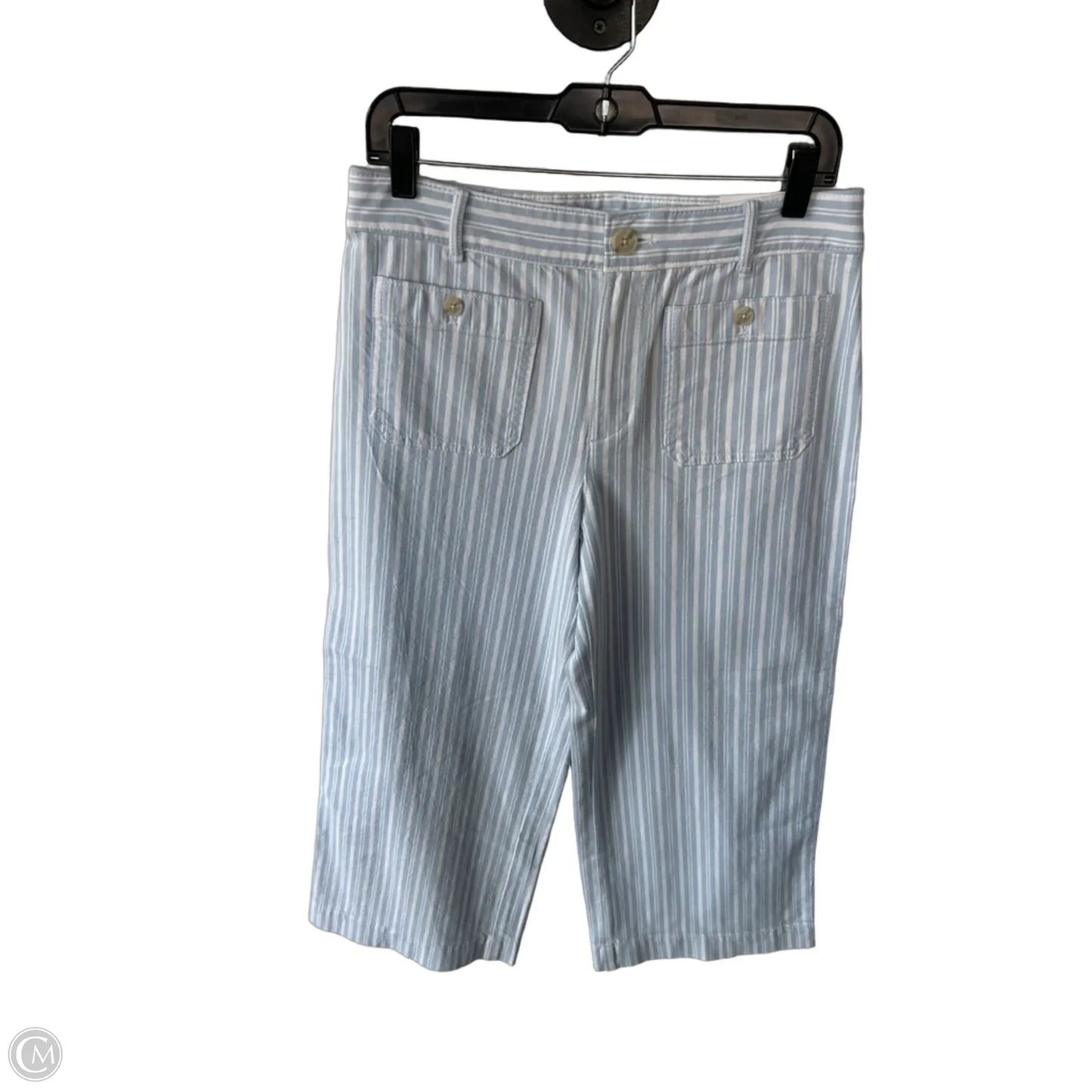Pants Wide Leg By Loft In Blue & White, Size: 6
