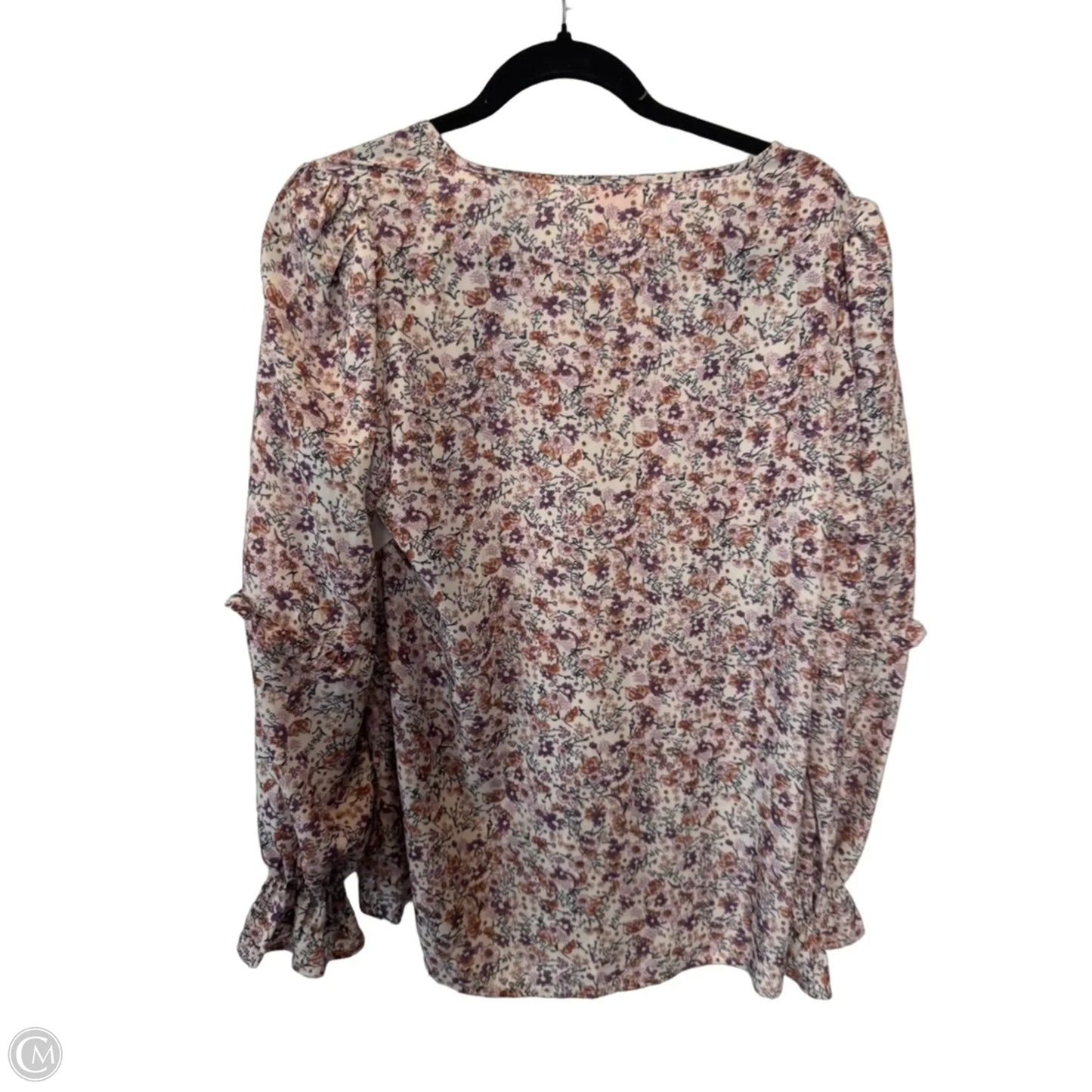 Top Long Sleeve By Hailey & Co In Purple & Tan, Size: M